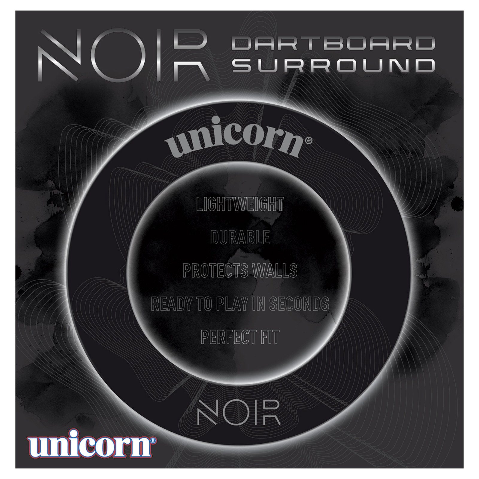 Dartboard Surround - Noir Dart-Wandschutz Professional schwarz unicorn