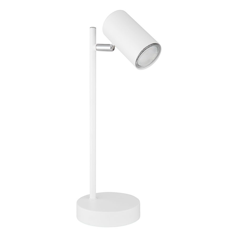 GLOBO LIGHTING Schreibtischlampe, Leuchtmittel nicht inklusive, Tischlampe Schreibtischlampe Beistellleuchte beweglich chrom weiß