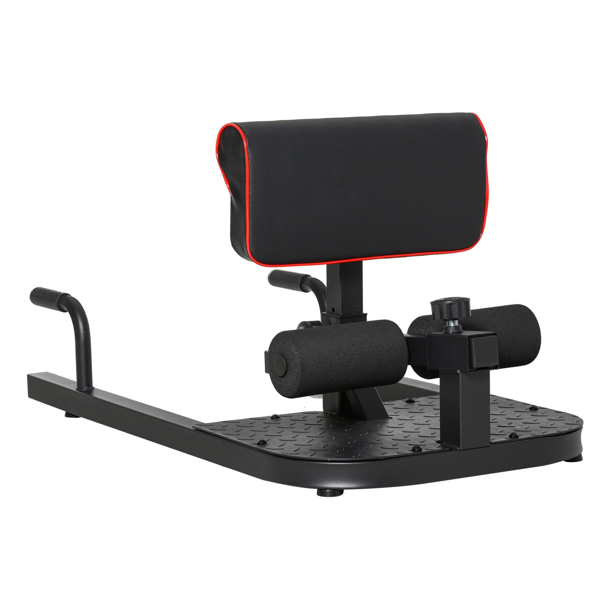Bauchtrainer Squat Kniebeugentrainer 3in1 verstellbar bis 120kg, Stahl Schwarz