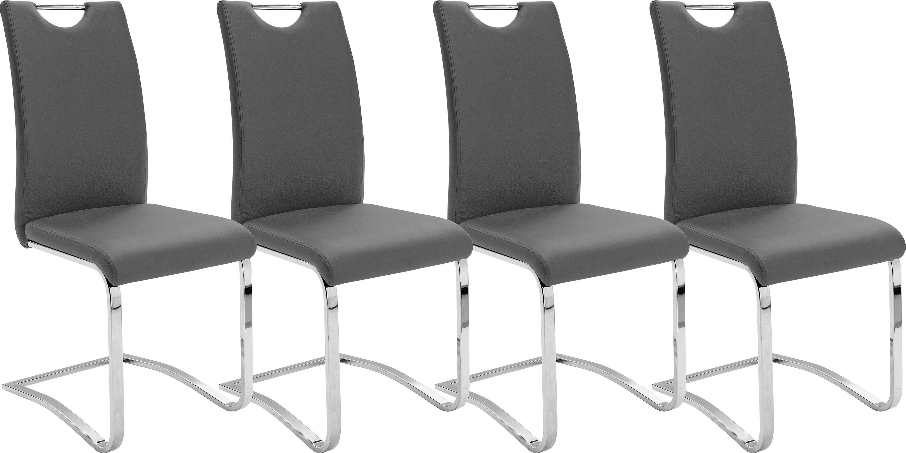 MCA furniture Freischwinger Köln (Set, 4 St), Kunstlederbezug, Komfortsitzhöhe, Stuhl belastbar bis 120 kg Grau | Grau | Freischwinger