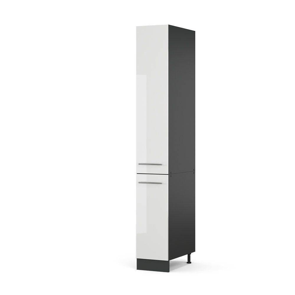Vicco Hochschrank Fame-Line, Weiß Hochglanz/Anthrazit, 30 cm (1-St)