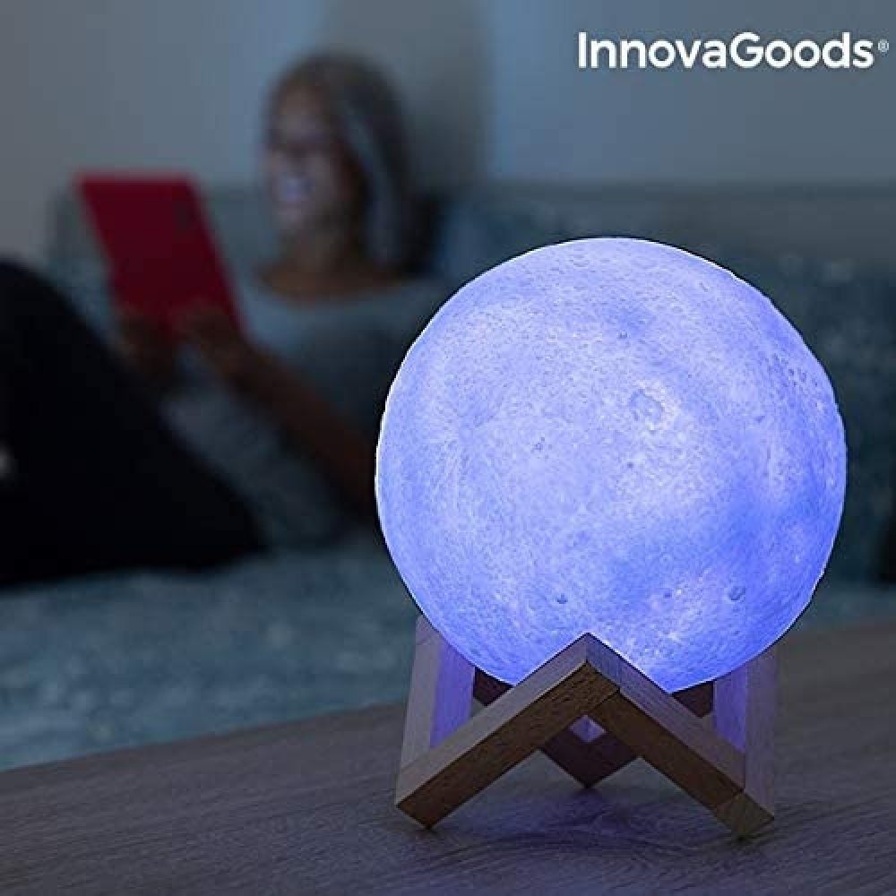 InnovaGoods Nachttischlampe »LED-Lampe Mond, wiederaufladbar mit  Fernbedienung + Berührungsschalter«, LED fest integriert