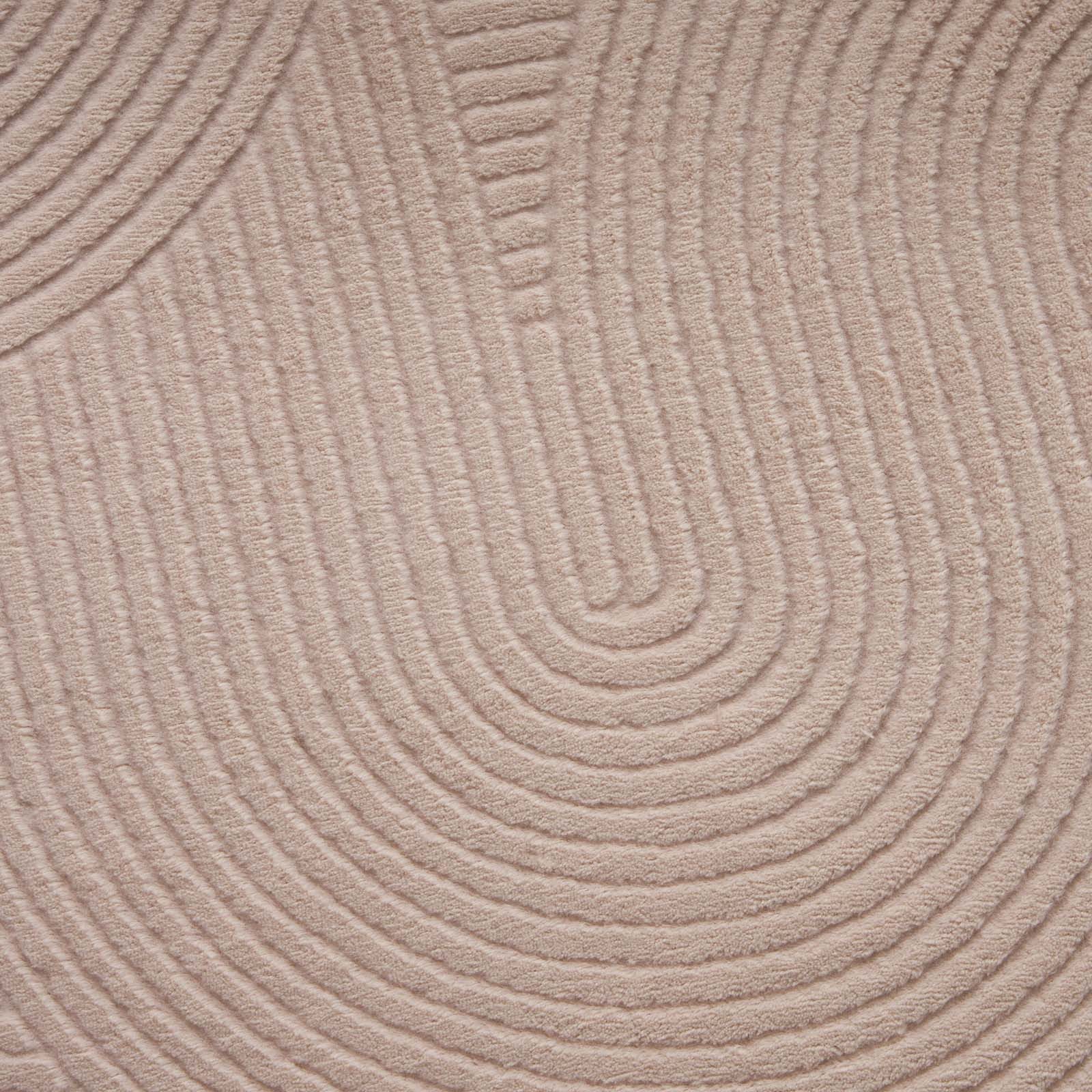 TaraCarpet Teppich TaraCarpet Homestyle 390 Wellen, rund, Höhe: 10 mm, Felloptik hoch-tief weich waschbar Welle Beige 80x80 rund – Bild 5 von 5