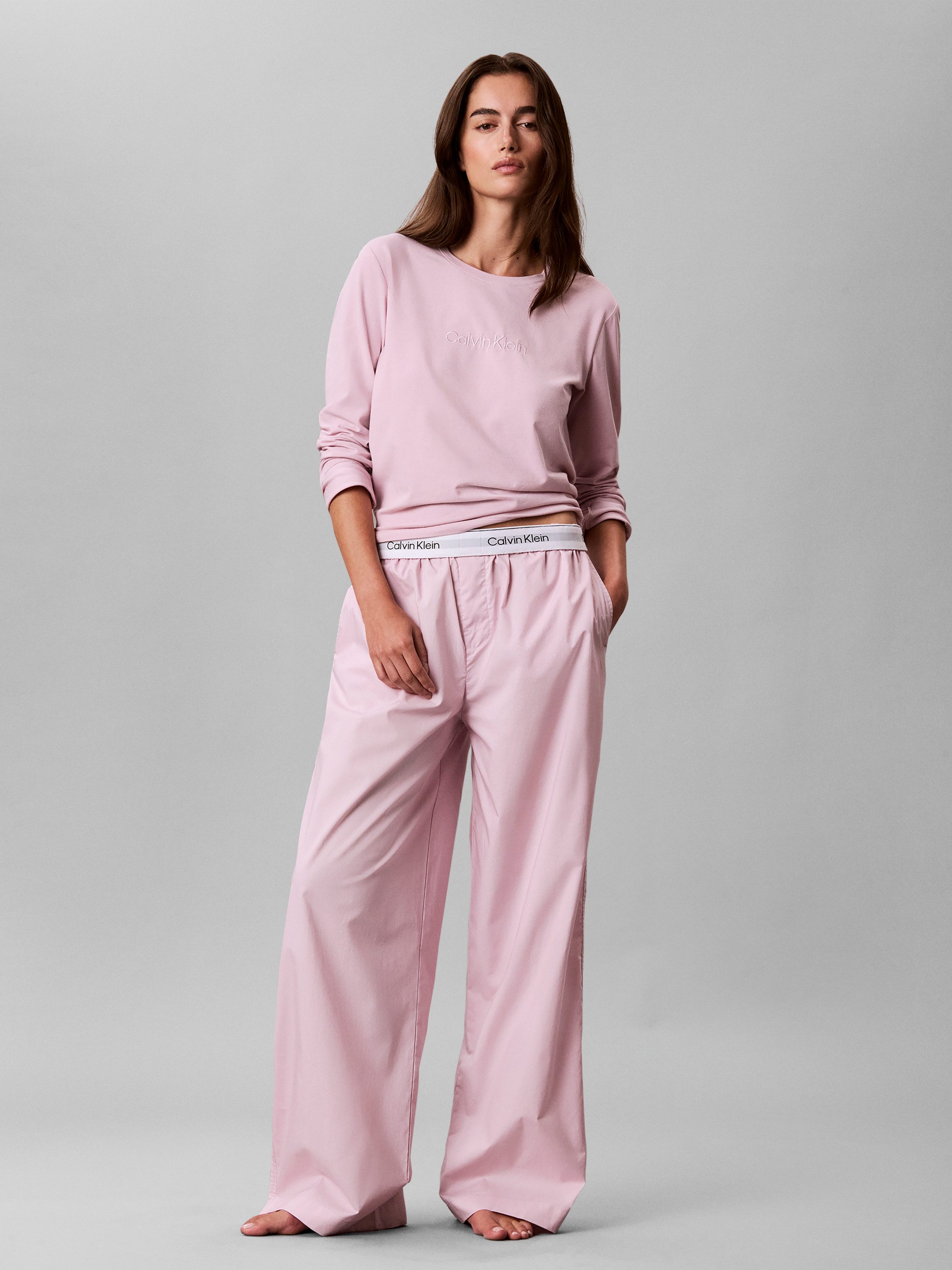 Calvin Klein Underwear Schlafanzug LS PANT SET Normale Passform mit Rundhalsausschnitt