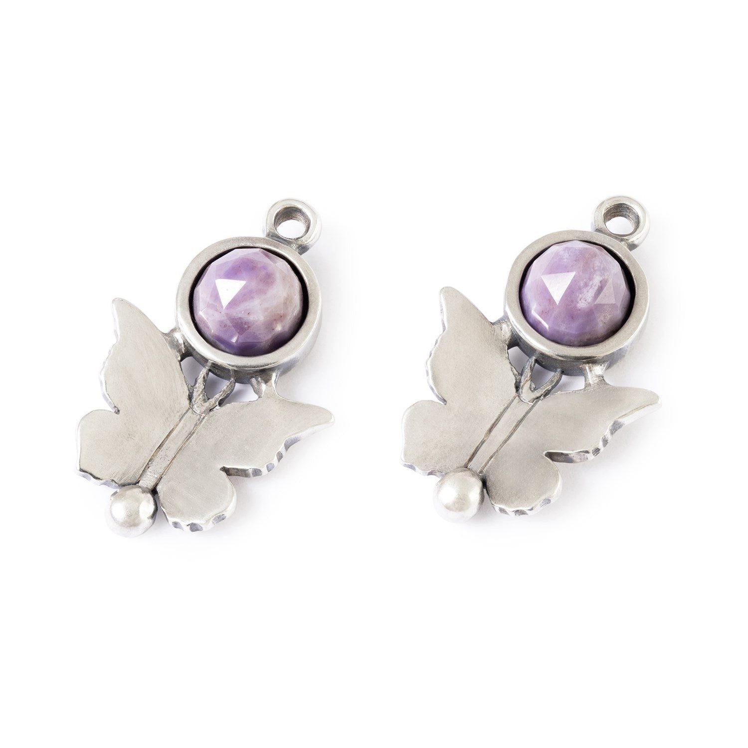 Trollbeads Einhänger für Ohrschmuck Schmetterlingskuss Ohrhaken Einhänger mit Purple Jade, TAGEA-00137