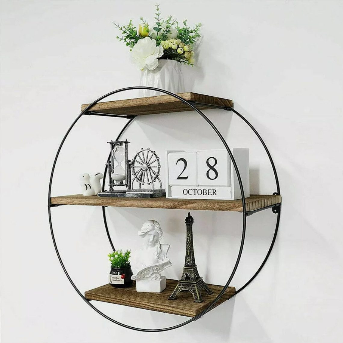 Holz Lichter Wandregal Wandregal, Bücherregal, Hängeregal, Schweberegal, Badregal, Wohnzimmer, Küche, Bad, platzsparend, stabil & dekorativ