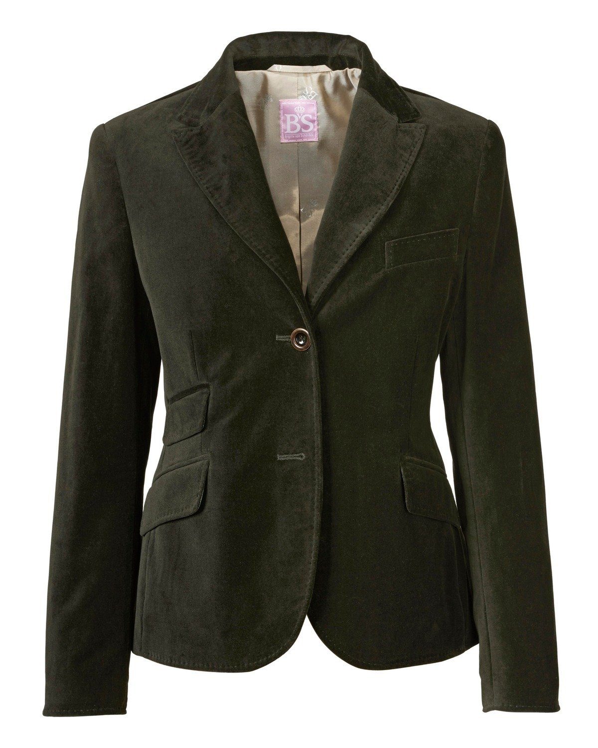 BvS Brigitte Von Schönfels Fischgrat-Blazer - Shetlandtweed Mit Cord-Details