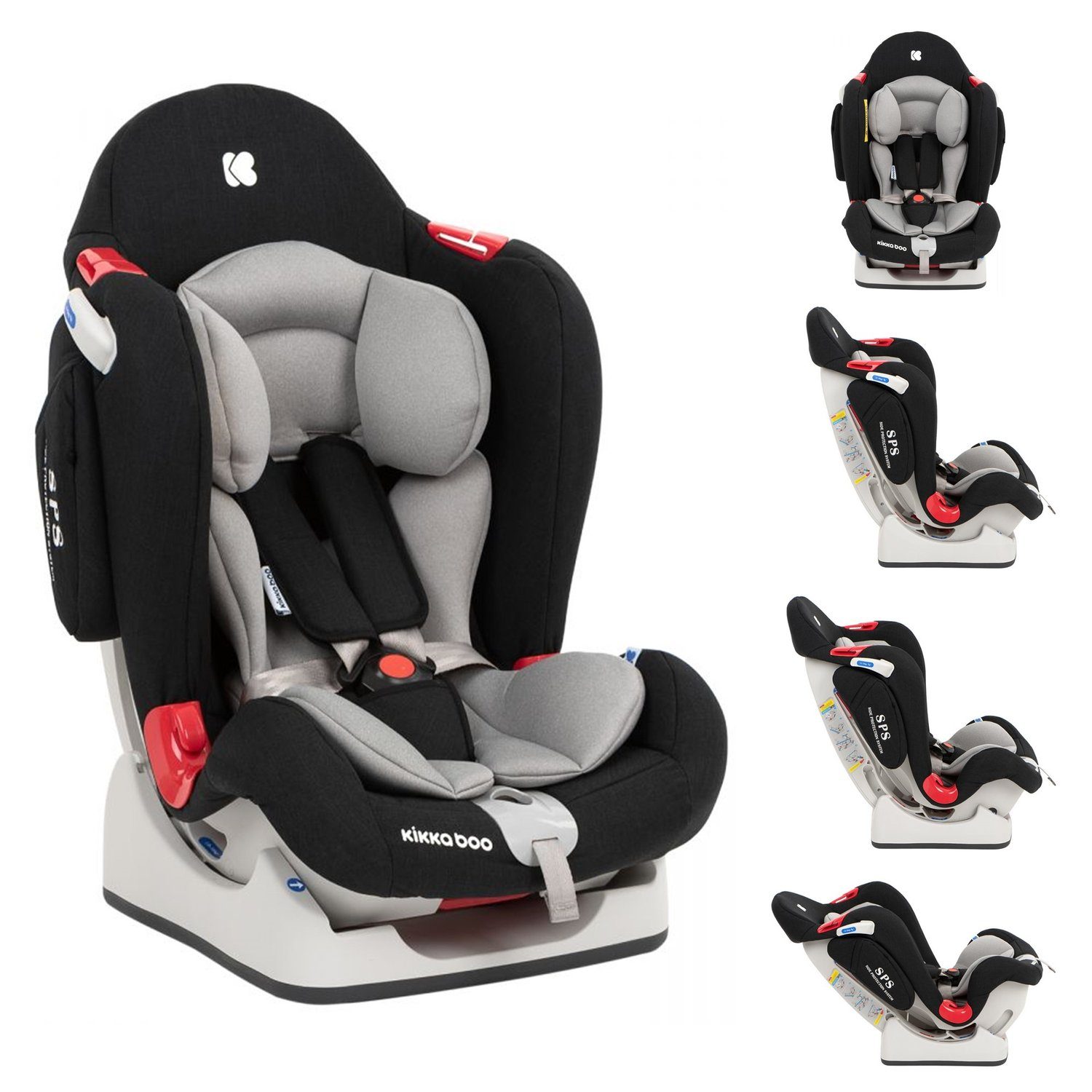 Kikkaboo Autokindersitz Kindersitz O'Right Gruppe 0/1/2, bis: 25 kg, (0 - 25 kg), Rückenlehne verstellbar schwarz