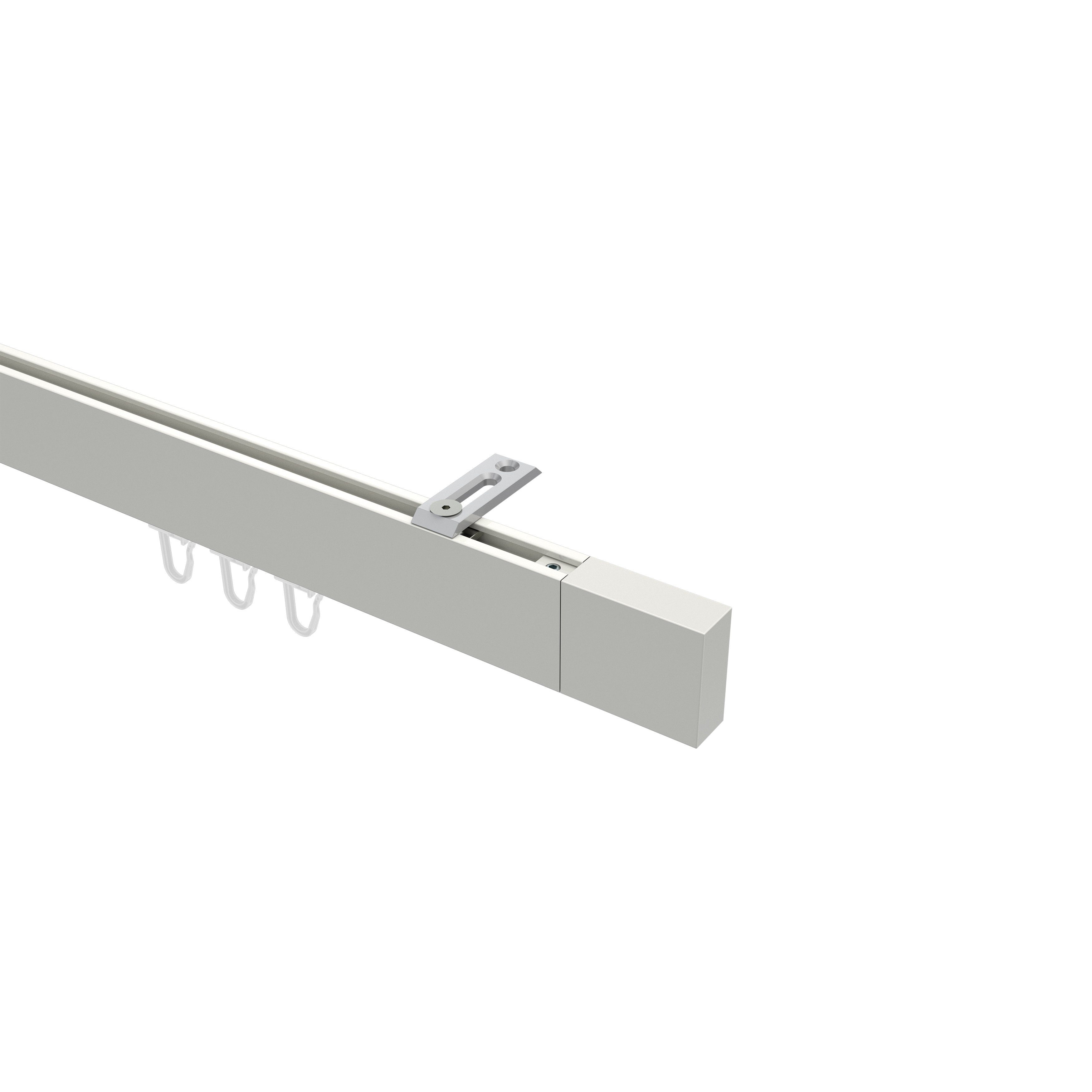 Gardinenstange Smartline Lox, INTERDECO, 1-läufig, 14x35 mm, eckig, Deckenmontage, Weiß