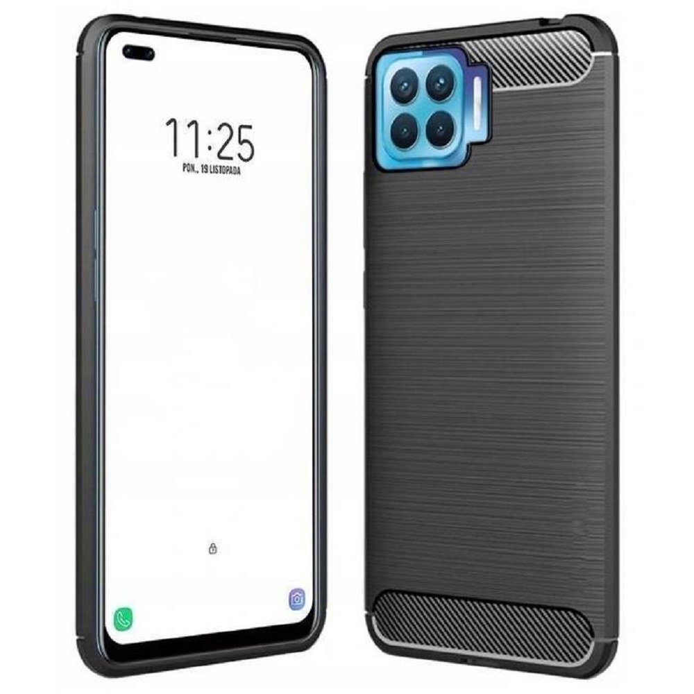cofi1453 Handyhülle Silikon Hülle Bumper Carbon kompatibel mit Oppo A73 Case TPU Soft Hand, Case Cover Schutzhülle Bumper