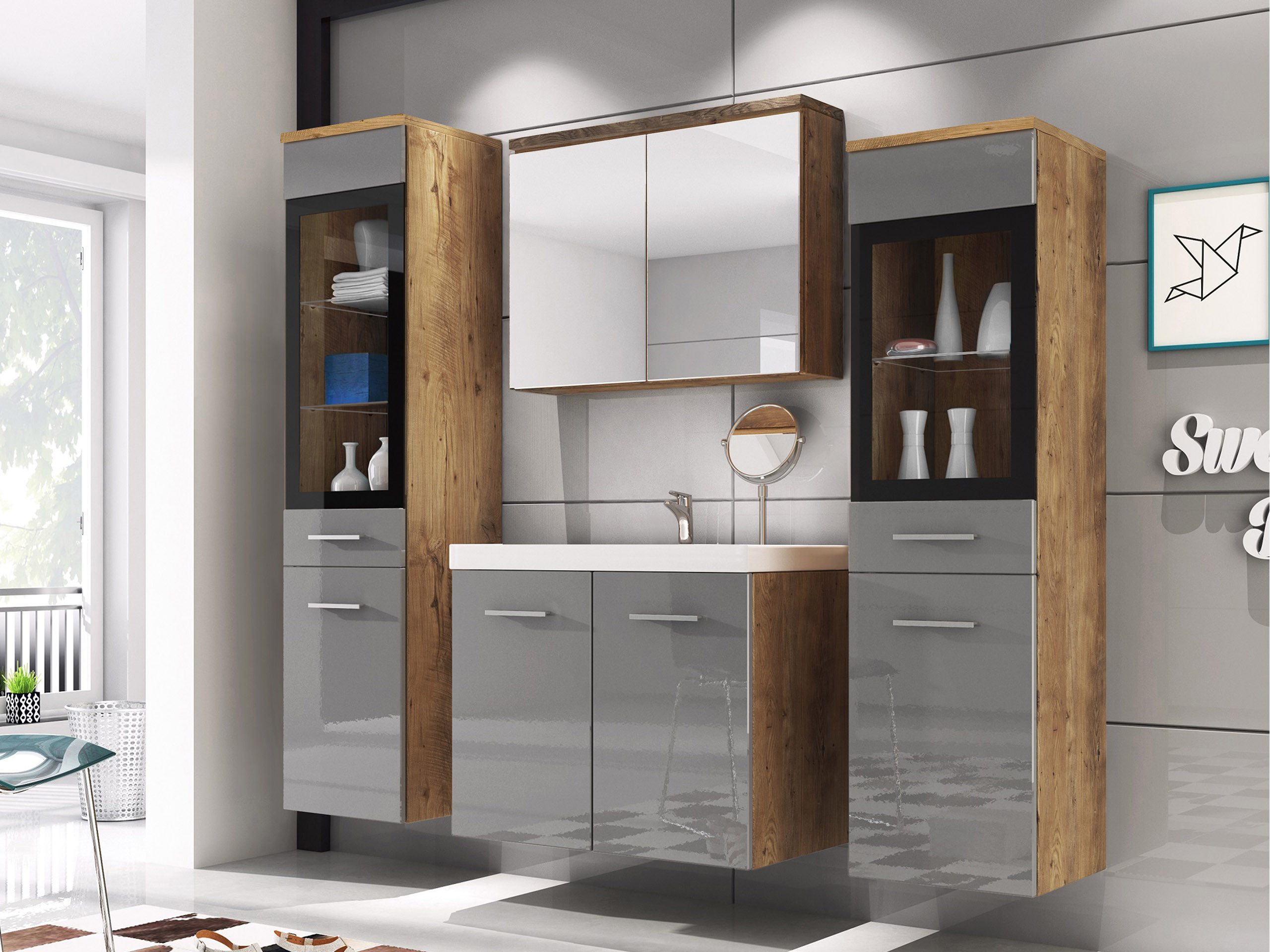 MIRJAN24 Badmöbel-Set Madrit II, (5er-Set, Waschbeckenschrank, günstig online kaufen