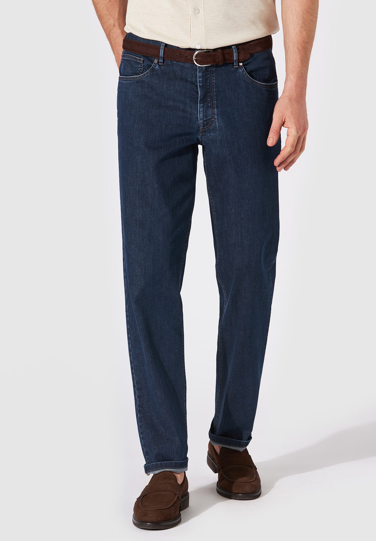 Hiltl 5-Pocket-Jeans Dean - Real Denim, Regular-Fit, Baumwolle-dunkelblau-3 günstig online kaufen