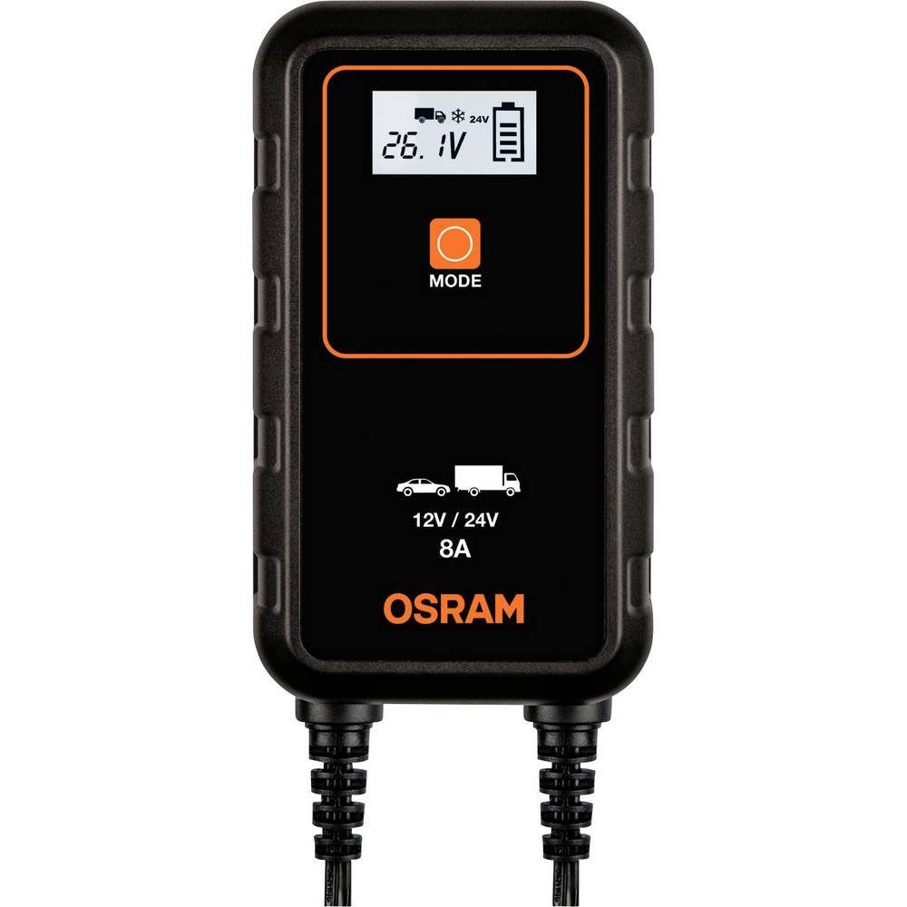 Osram Intelligentes Ladegerät (Akkutest, Batterieprüfung) 908 Regenerieren, Autobatterie-Ladegerät Auffrischen, BATTERYcharge