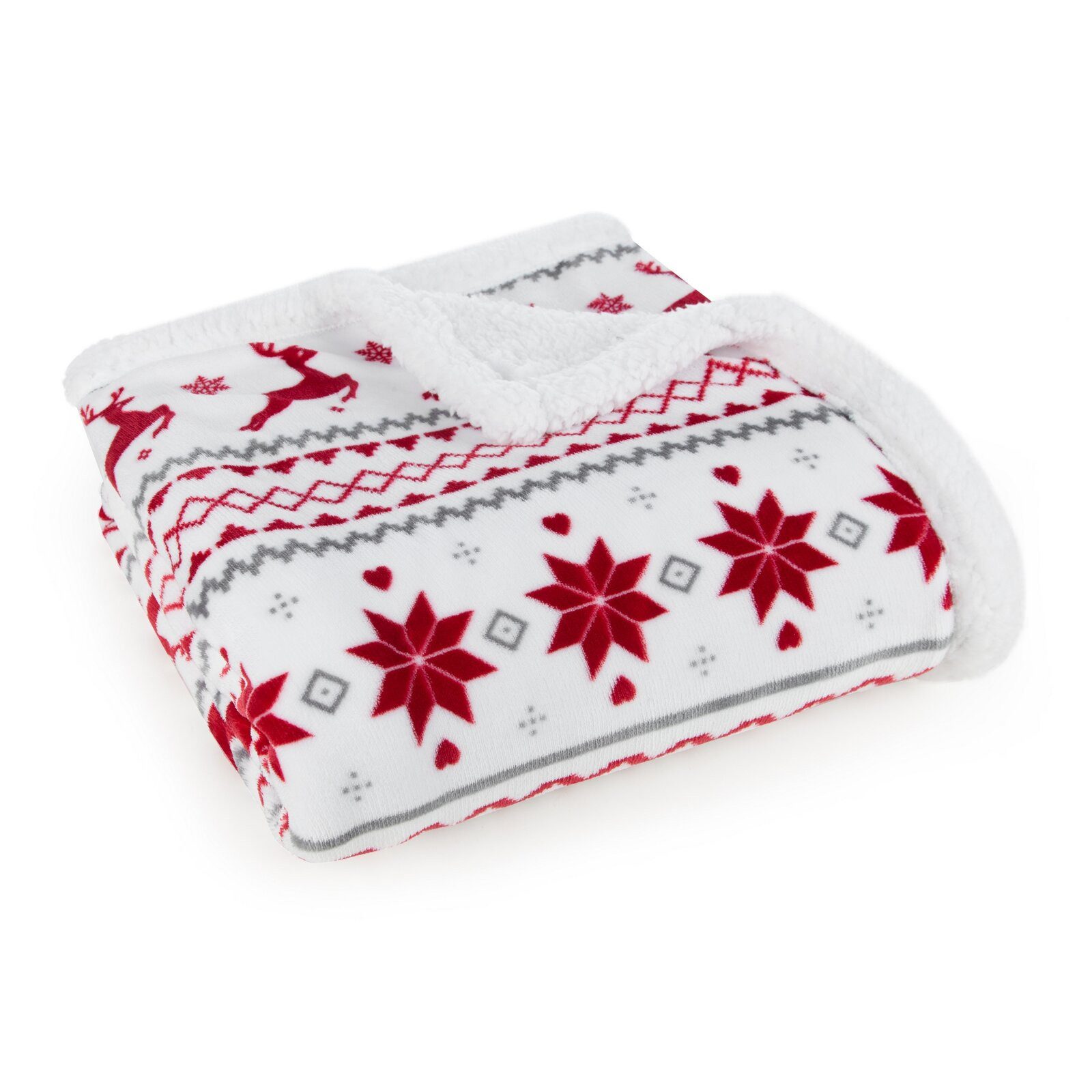 Wohndecke Winter Muster Karomuster Schneeflocken Geschenkidee, Eurofirany, günstig online kaufen