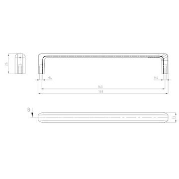 SO-TECH® Möbelgriff CLAUDIO Bohrlochabstand (BA) 160 mm Edelstahloptik (1-St), 1 Stück