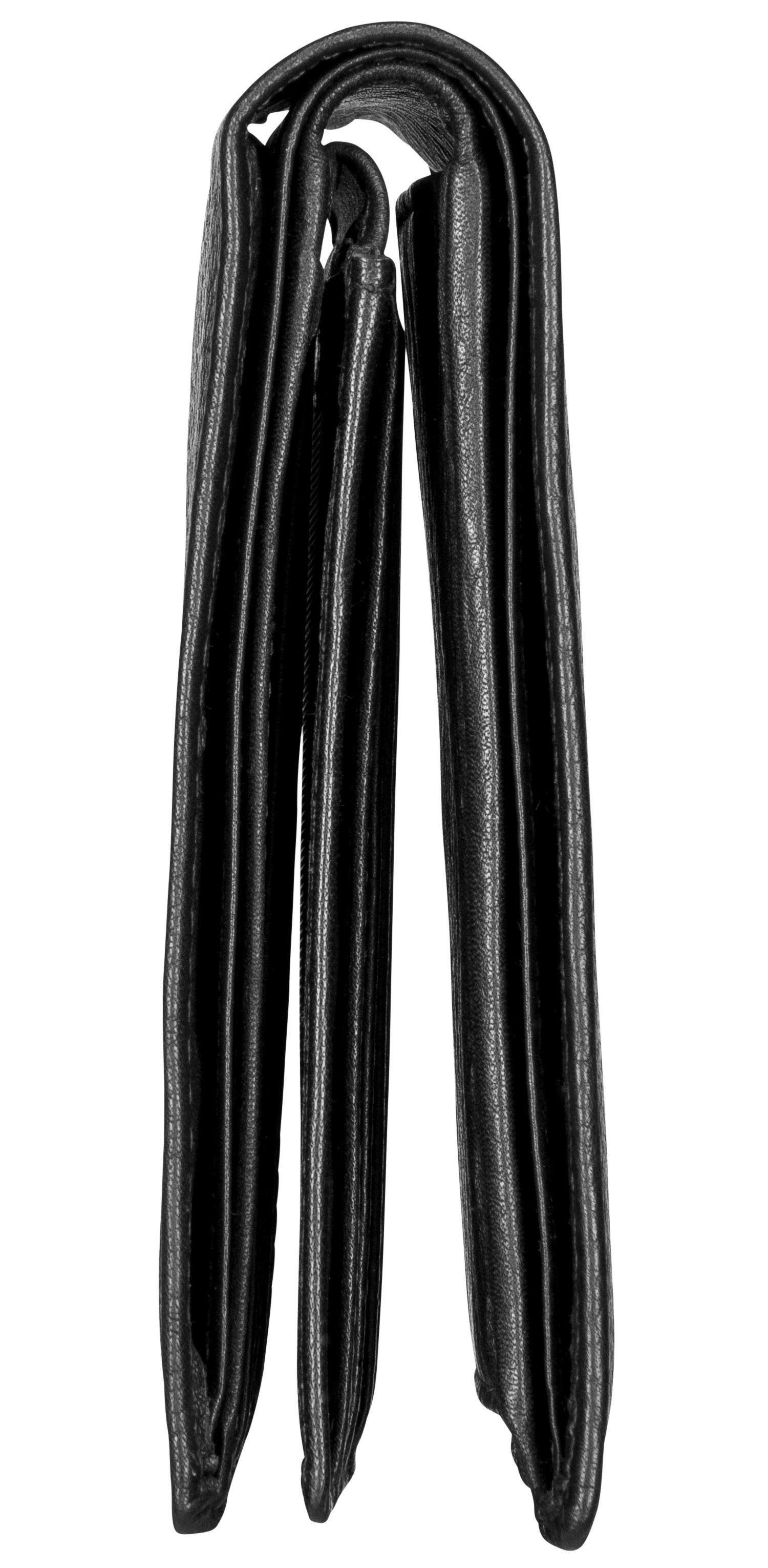 Red Baron Geldbörse Geldbeutel Leder Schwarz RB-WT006-07, Kreditkartenfächer, Netzfach, Münzfach mit Druckknopf
