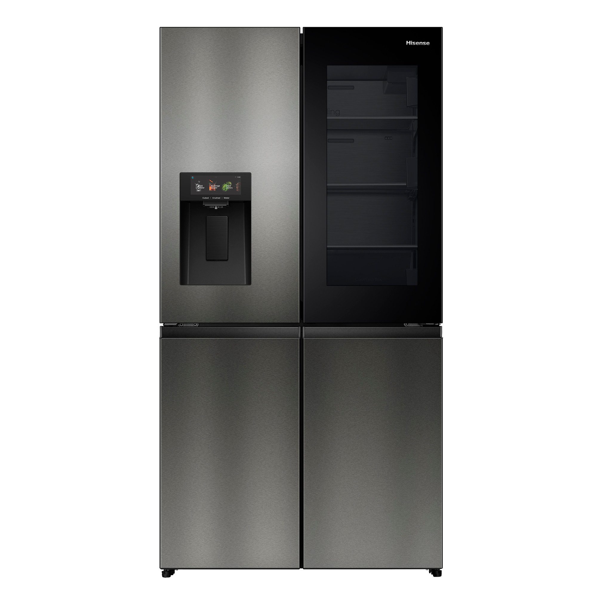 Hisense Multi Door RQ600P7SKE, 179 cm hoch, 91,4 cm breit, PureViewDoor - immer sehen was im Kühlschrank ist