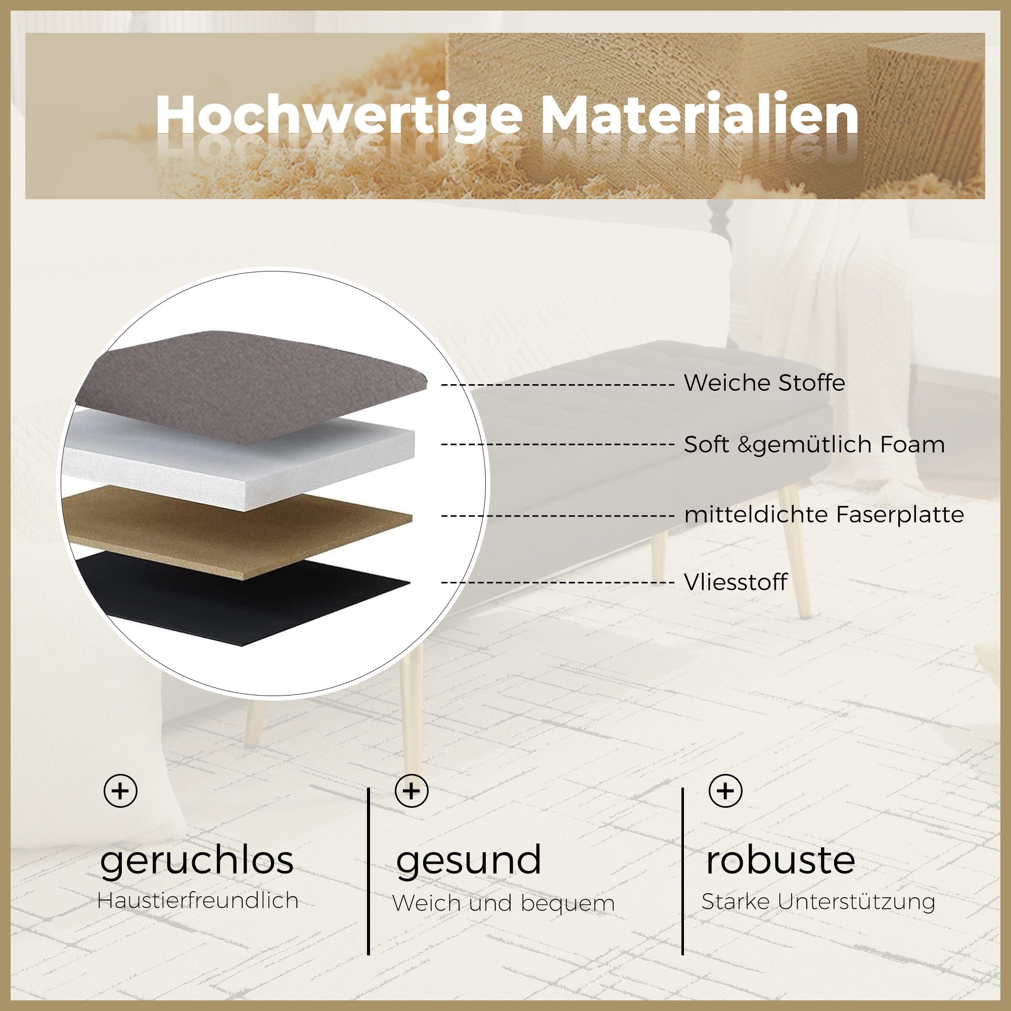 OKWISH Polsterbank Sitzhocker (Bettbank Sitzbank mit günstig online kaufen