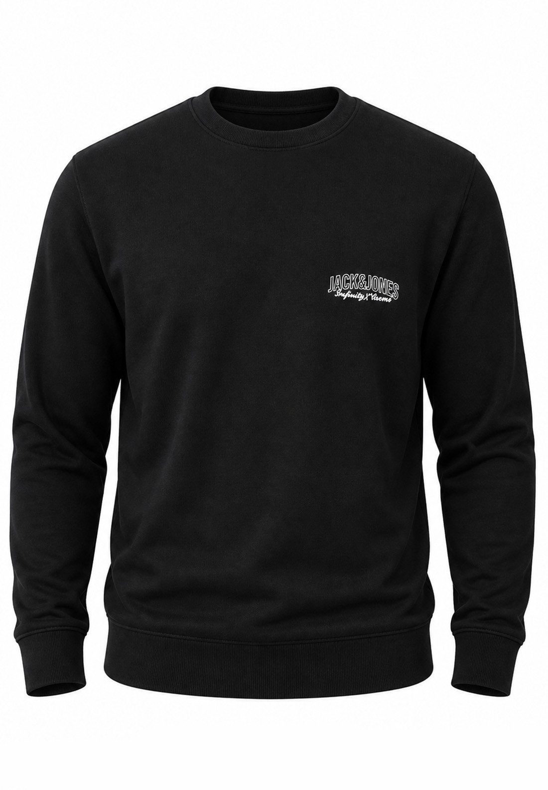 Jack & Jones Sweatshirt Pullover - Rundhalspullover mit Crew-Neck im Regular Fit für Herren Männer Sweatpullover mit Logo-Print aus Baumwollmischung