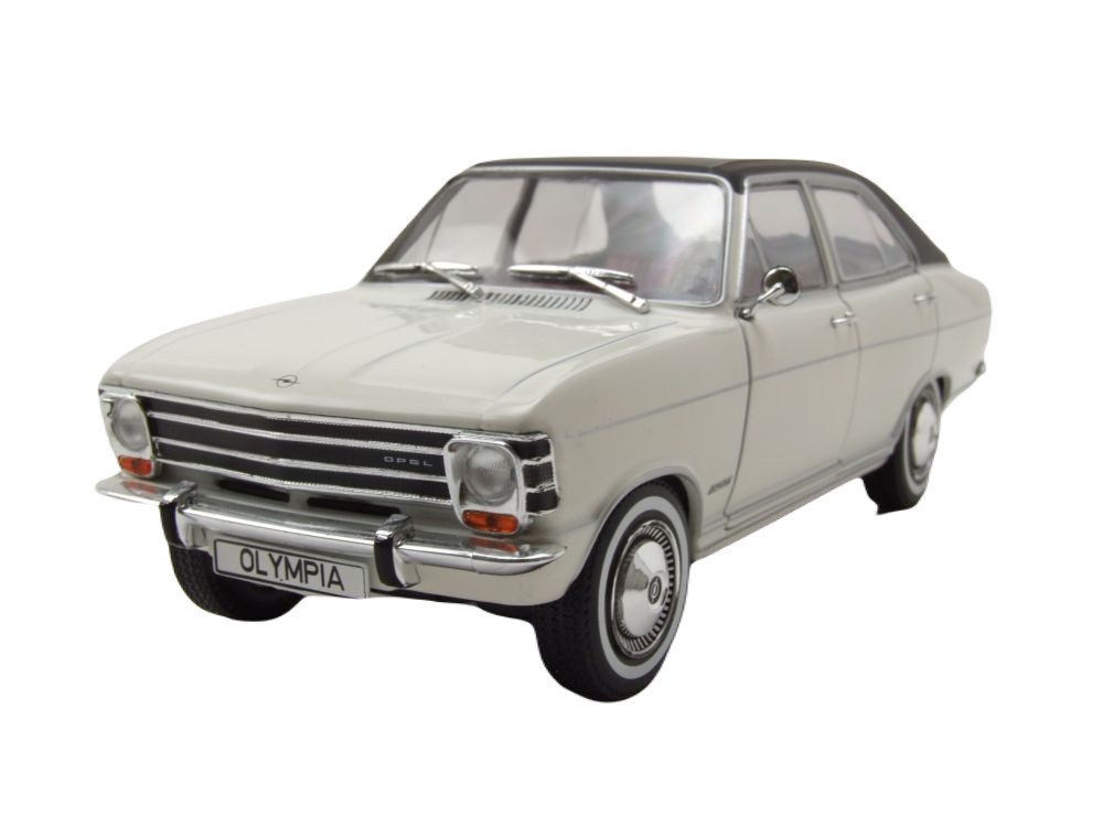 Whitebox Modellauto Opel Olympia A 1967 weiß matt schwarz, Maßstab 1:24