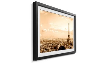 WandbilderXXL Bild mit Rahmen Paris Skyline, Paris, Wandbild, in 4 Größen erhältlich