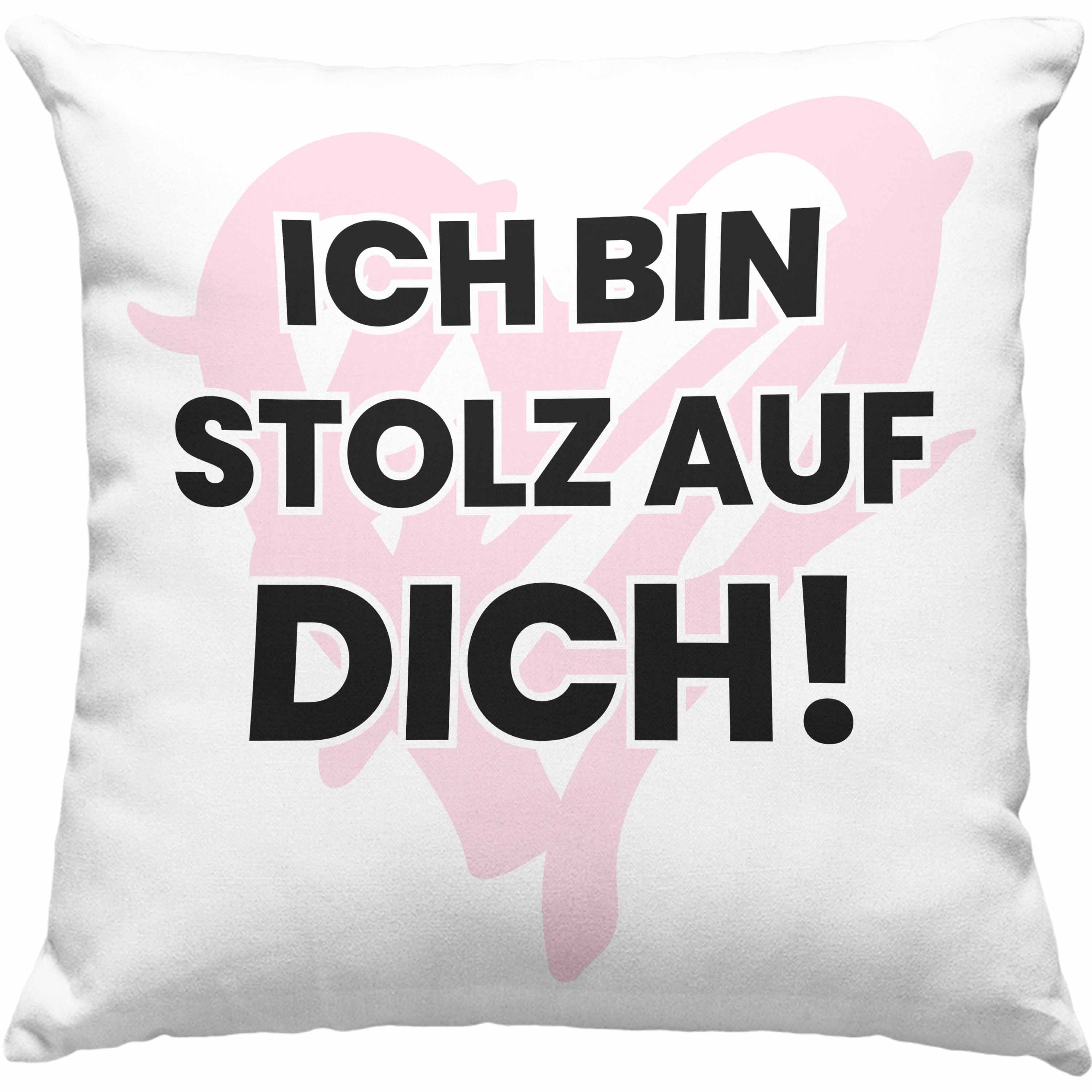 Stolz Auf Ich Tapfer 40x40 Dich Geschenk Es Füllung Trendation Hast - Dekokissen Trendation Grau Kissen Du Dekokissen mit Geschafft Bin