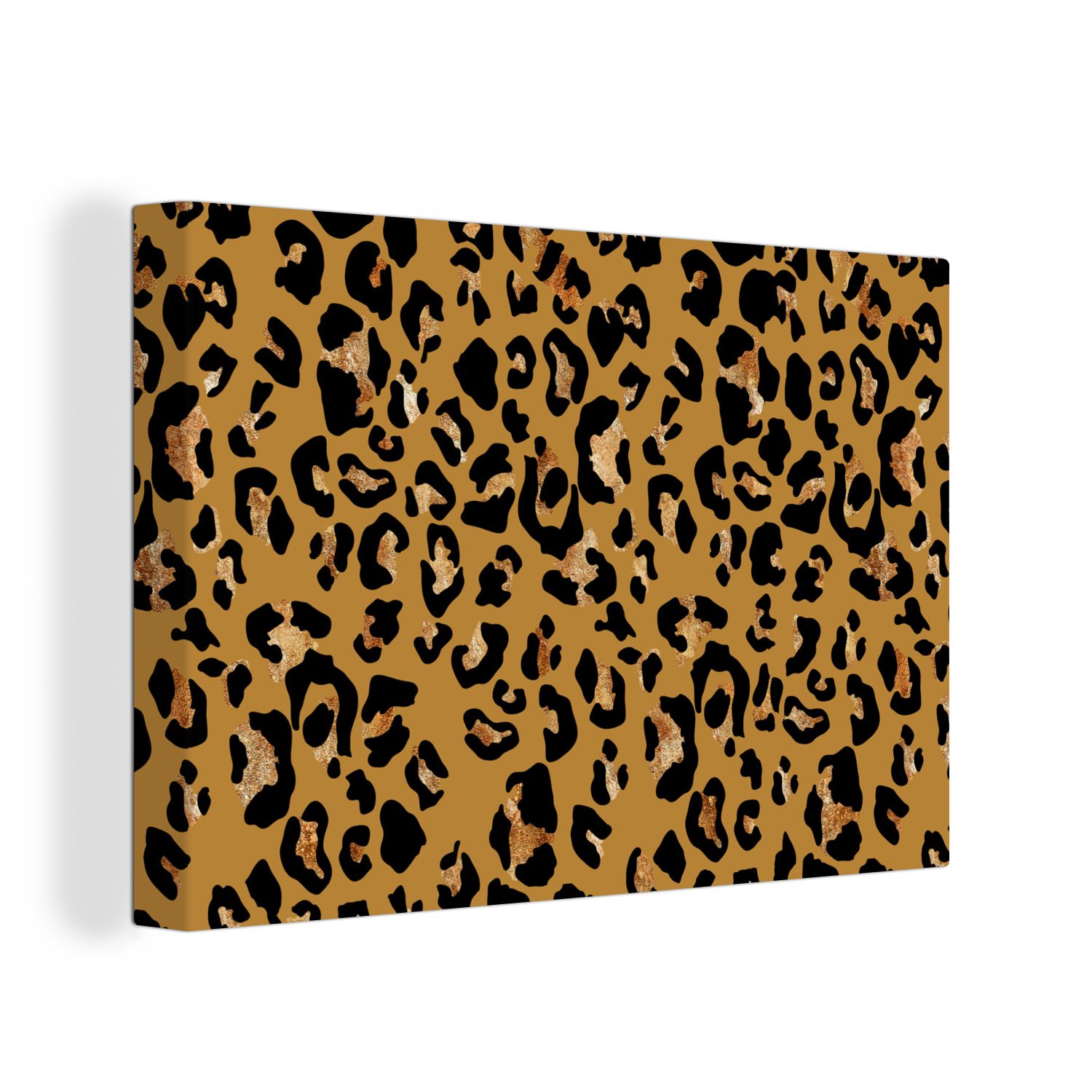 OneMillionCanvasses® Leinwandbild Tiere - Pantherdruck - Muster, (1 St), Wandbild Leinwandbilder, Aufhängefertig, Wanddeko, 30x20 cm