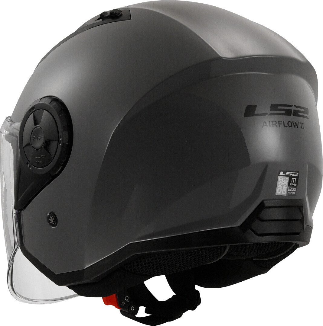 LS2 Motorradhelm OF616 Airflow II Solid Jethelm, vorbereitet für Kommunikationssystem