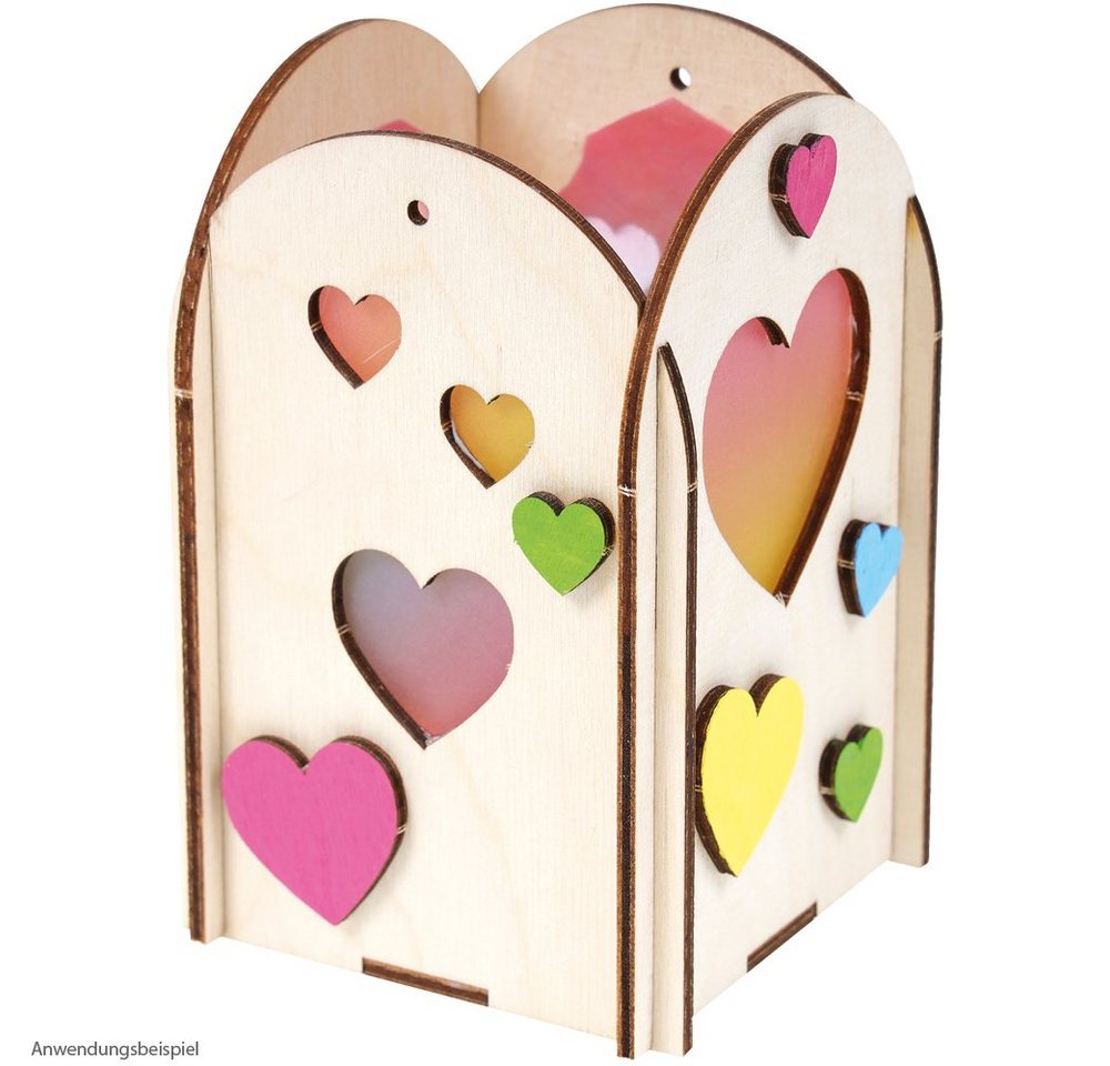 Thumbnail - matches21 HOME & HOBBY Bastelnaturmaterial Steckbausatz Tischlaterne Herzen Bastelset Selbstgestalten, (1-tlg)