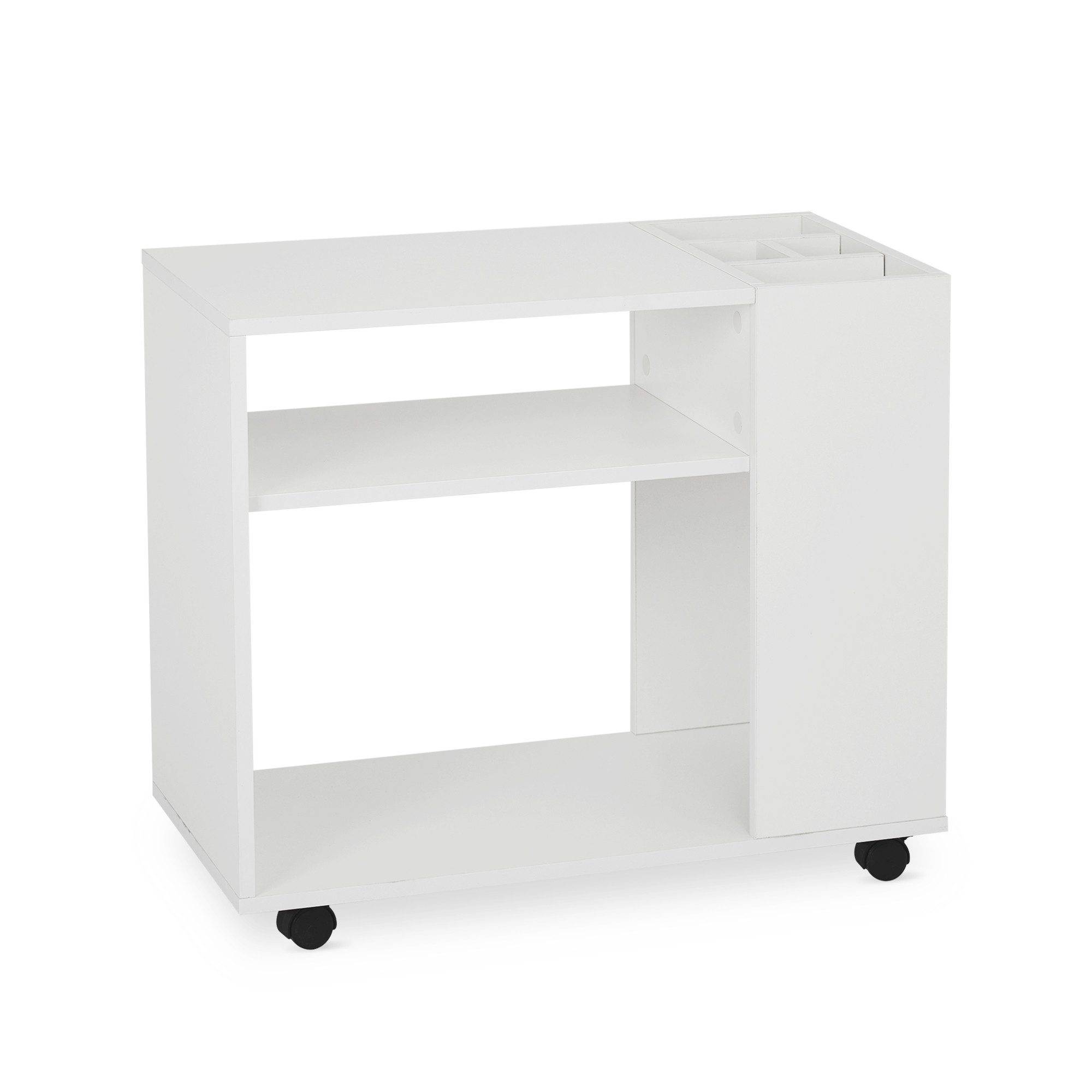 Mondeer Aktenschrank Mobiler Rollcontainer mit Verstellbaren Trennwänden 70 x 36 x 60 cm Weiß – Bild 3 von 5
