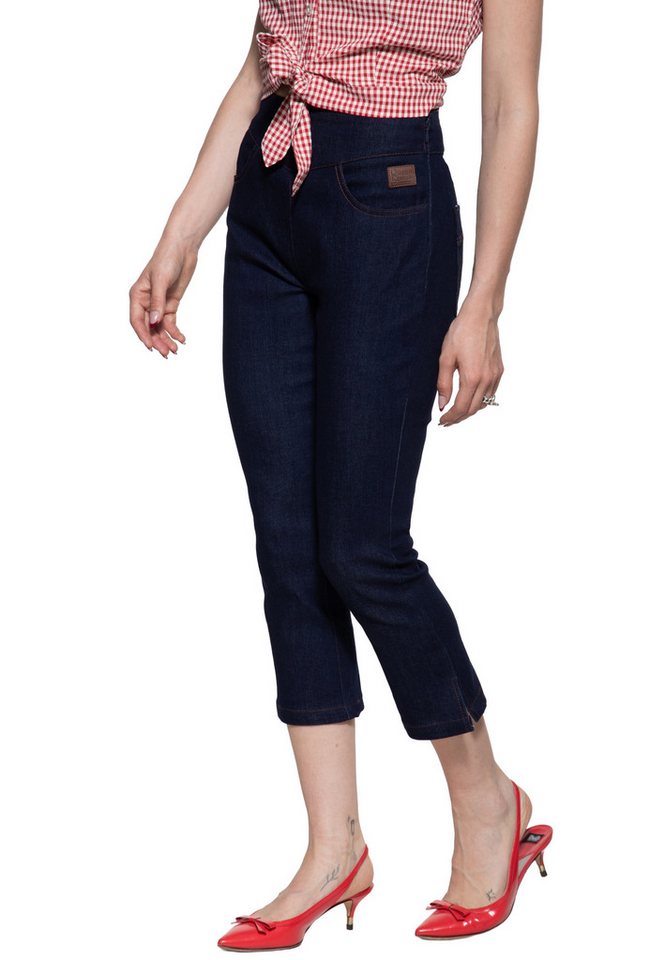 QueenKerosin Caprijeans Joan mit Cinch-Back