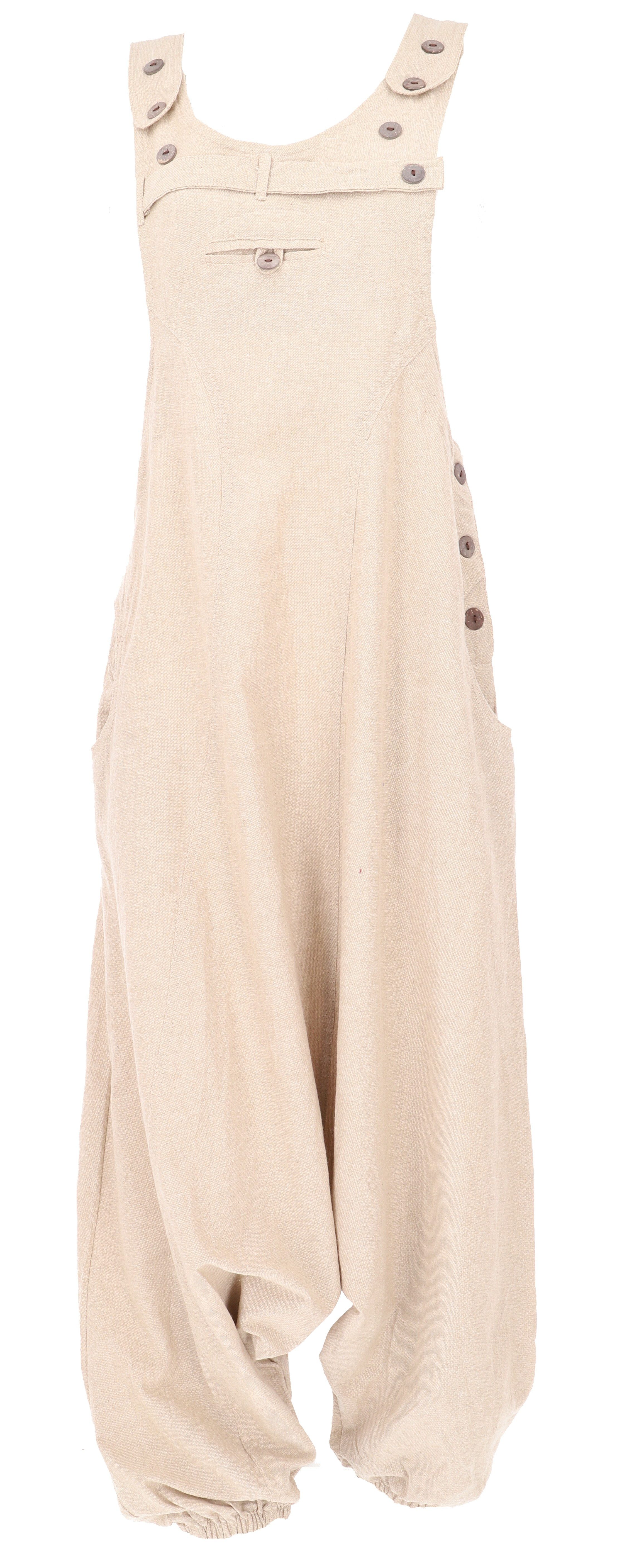 Guru-Shop Relaxhose Bequeme Boho Latzhose, natürlicher Jumpsuit,.. Ethno St günstig online kaufen