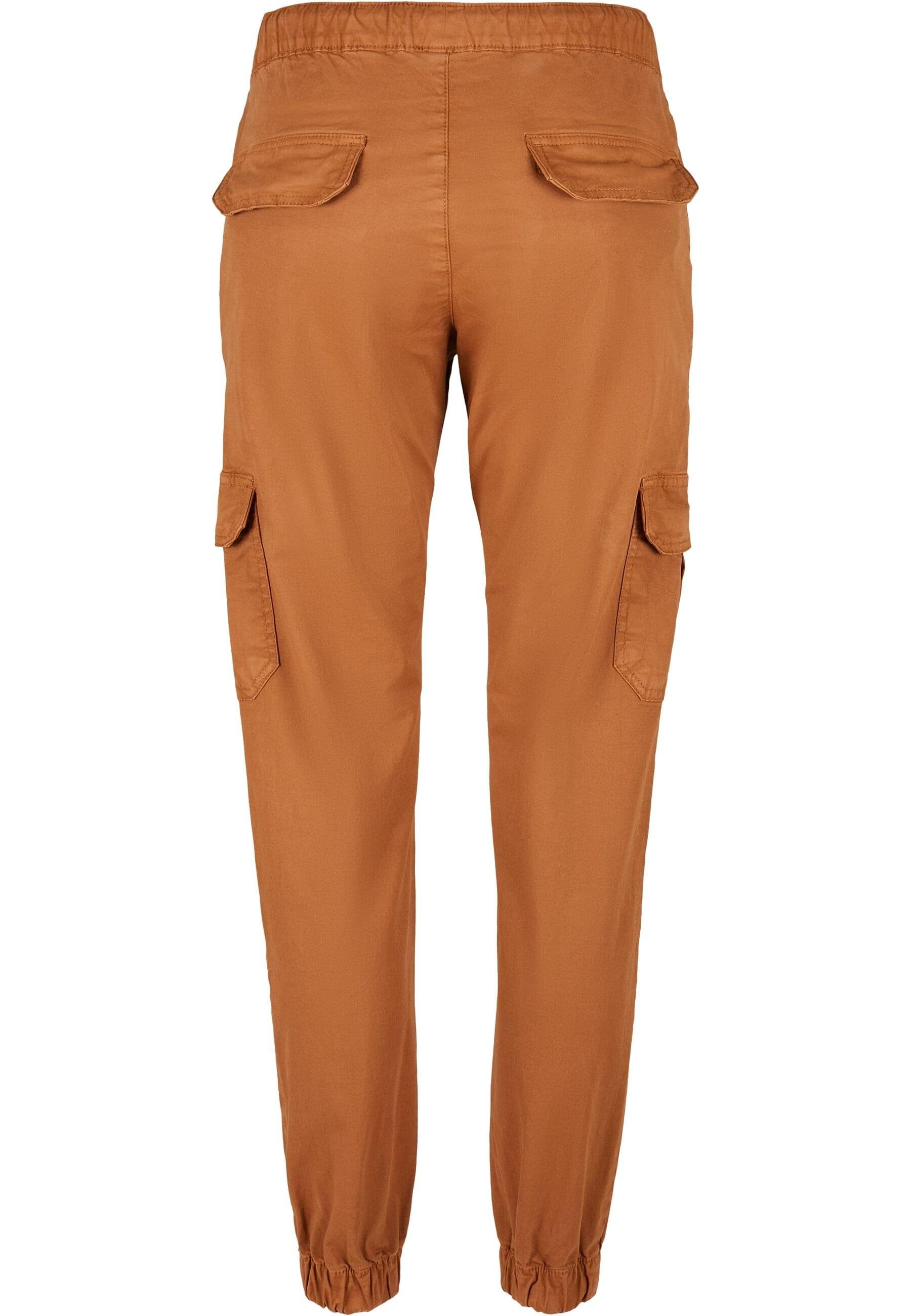 URBAN CLASSICS Cargohose Damen Ladies toffee Jogging Cargo (1-tlg) Waist High Pants