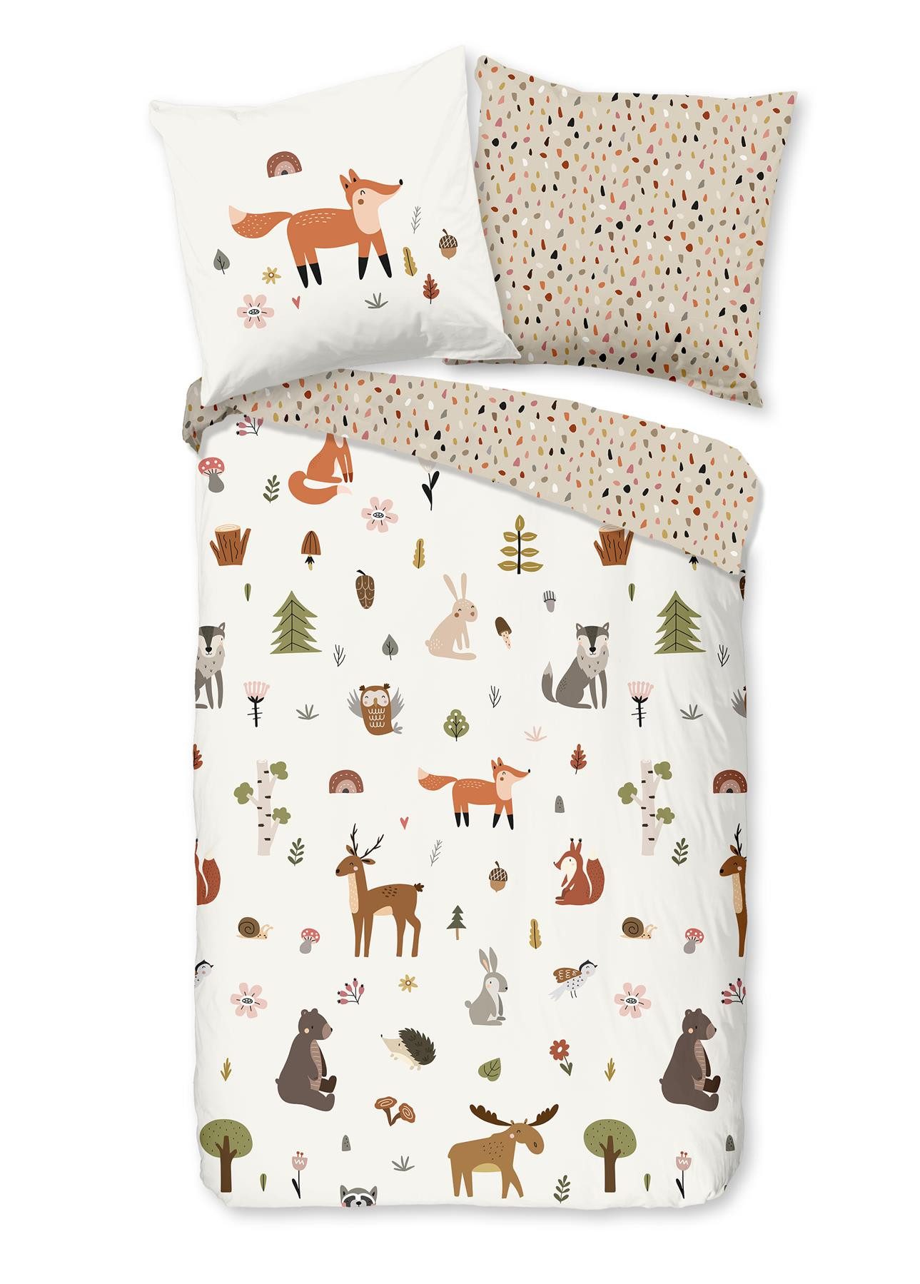 good morning Bettwäsche Renforcé Bettwäsche 135 X 200 cm + 1- 80 X 80 cm United bunt Foxx, Baumwolle, 2 teilig, bettwäsche 135x200 baumwolle sale warm weihnachten 135x200 bettbezug