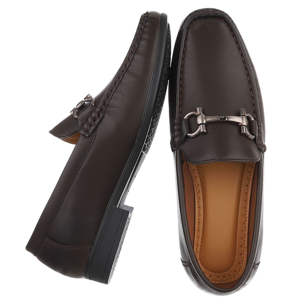Coolwalk Herren Slipper Mocassin mit Schnalle für Alltag Slipper (91563806) Blockabsatz Slipper in Braun – Bild 2 von 5