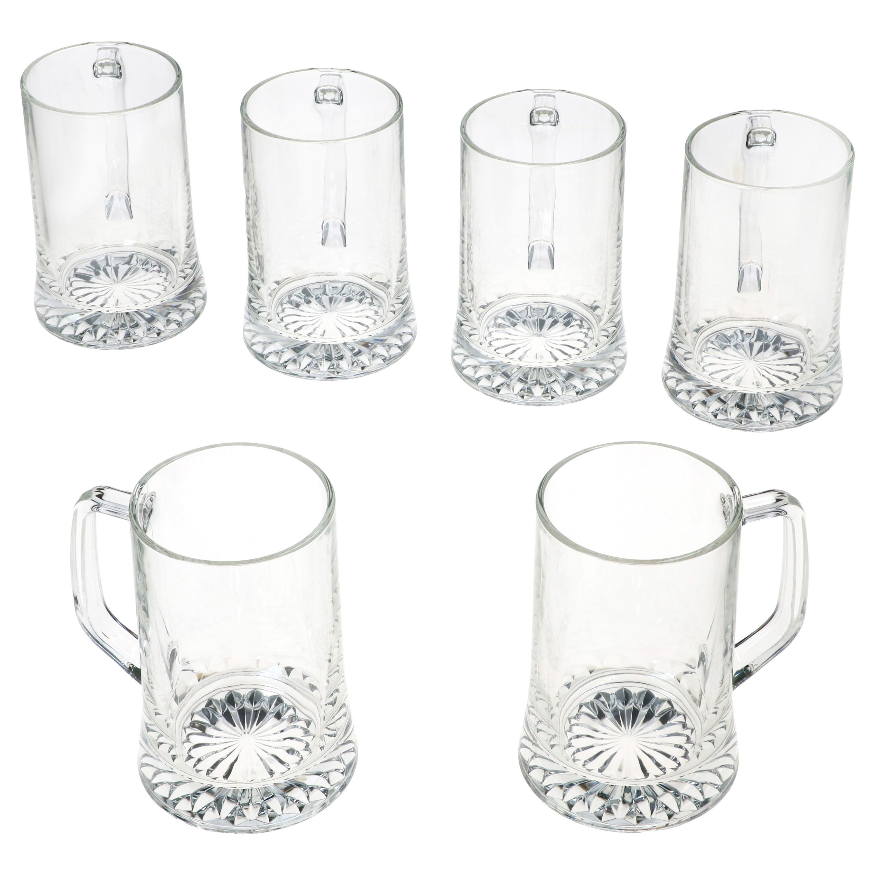 MamboCat Bierglas 6x Akki Bierkrug 0,5L mit Sternboden & Henkel Bierseidel 500ml Glas, Glas