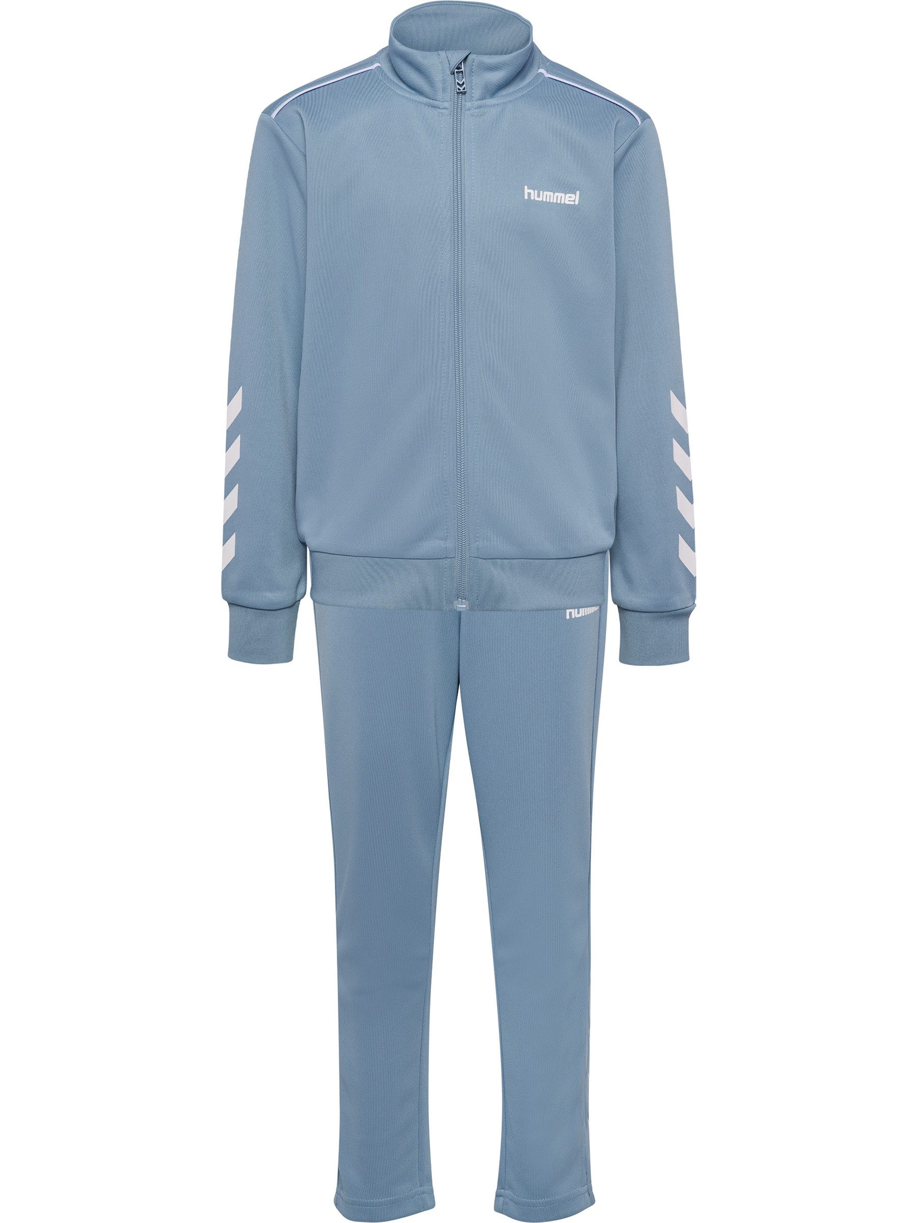hummel Sportanzug Sportlicher Look Stehkragen Reißverschluss Logo Details (2-tlg), hmlJR TRACKSUIT
