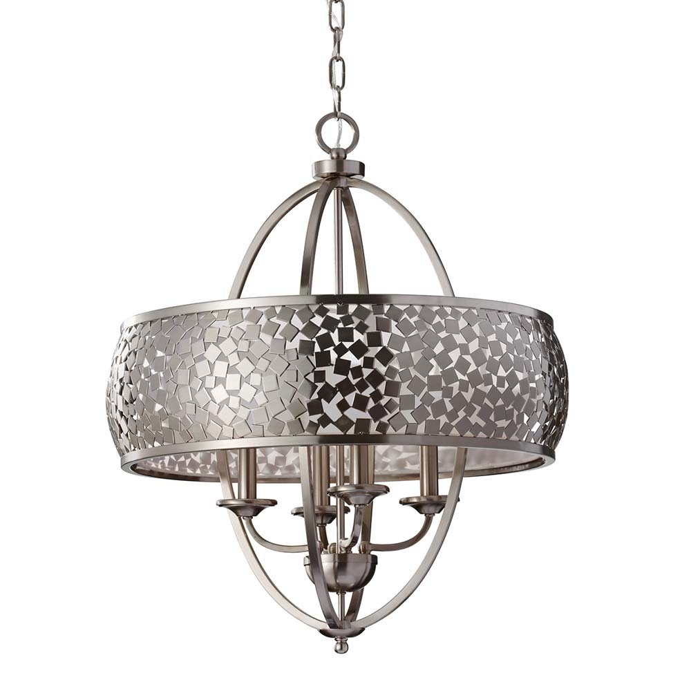 Elstead LIGHTING Люстры, Leuchtmittel nicht inklusive, Люстры Hängelampe Deckenleuchte Stahl Glas Edelstahl D 61 cm