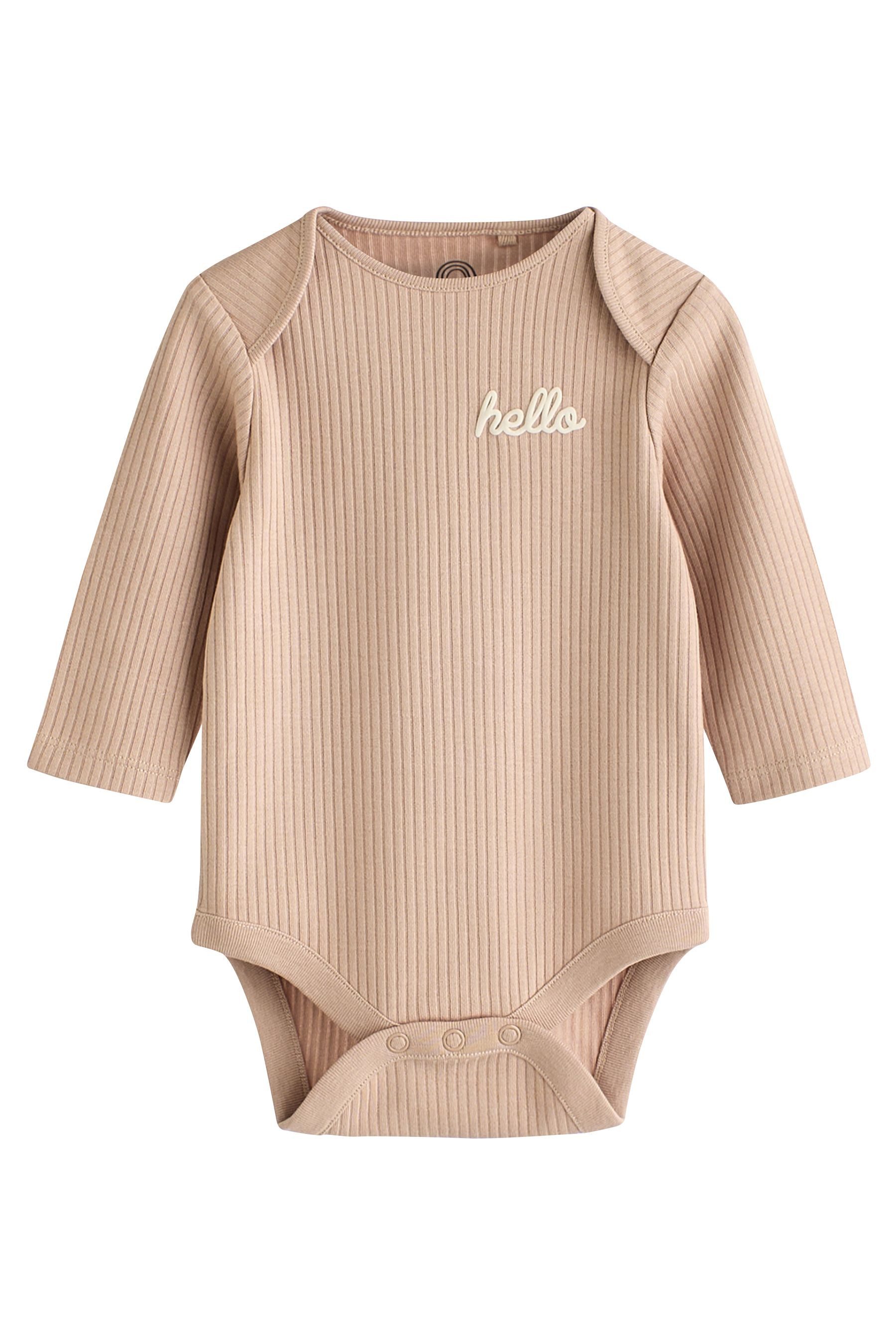 Next Langarmbody Baby-Bodysuits aus 100 % Baumwolle, 3er-Pack (3-tlg)
