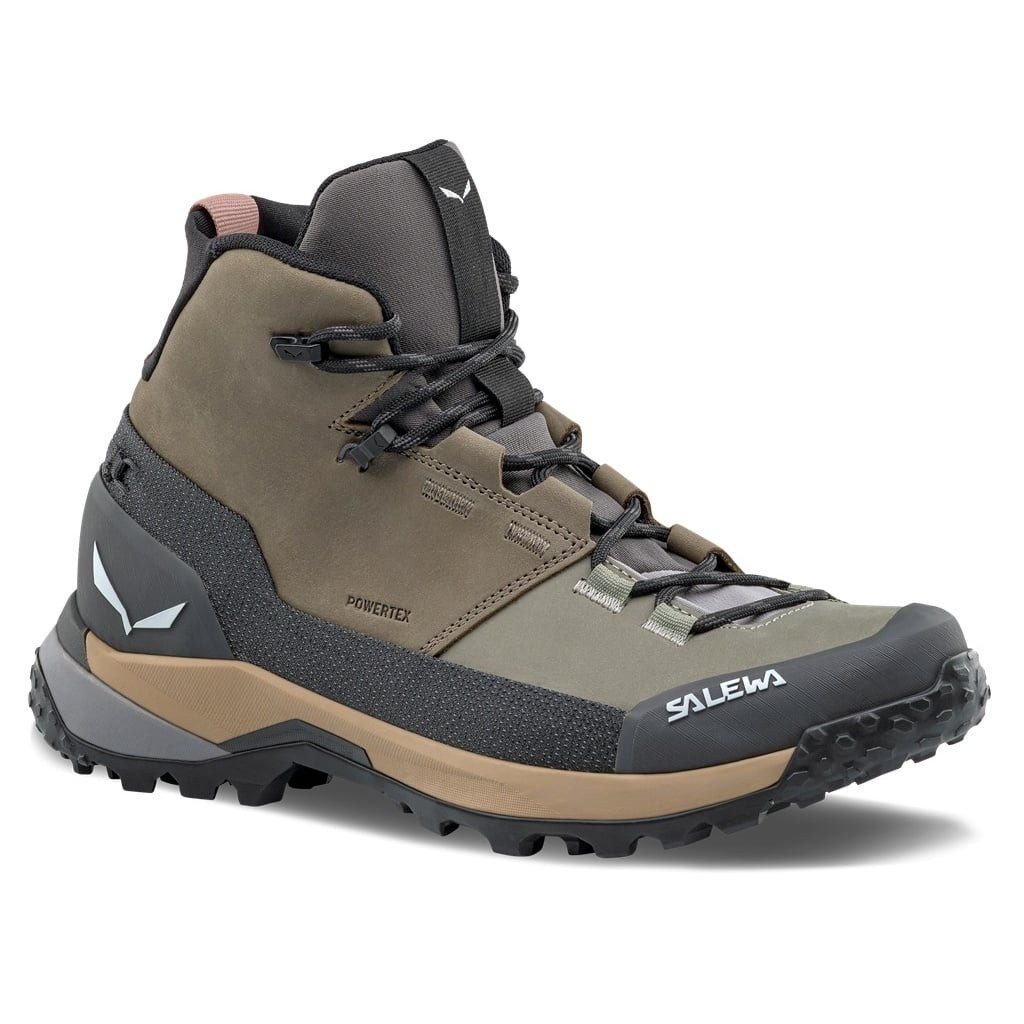 Salewa Puez Leather Mid Powertex (Trekking, Nubukleder, wasserdicht) bunge Wanderschuh