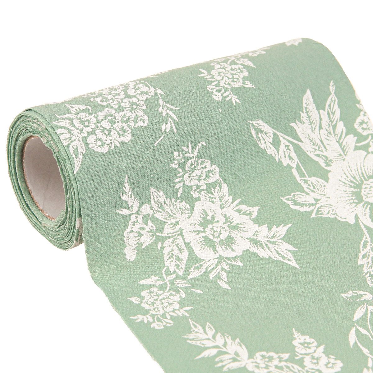 F. Stumpf GmbH Tischläufer Tischband Baumwolle Mint Blumen Deko 15cm 3m