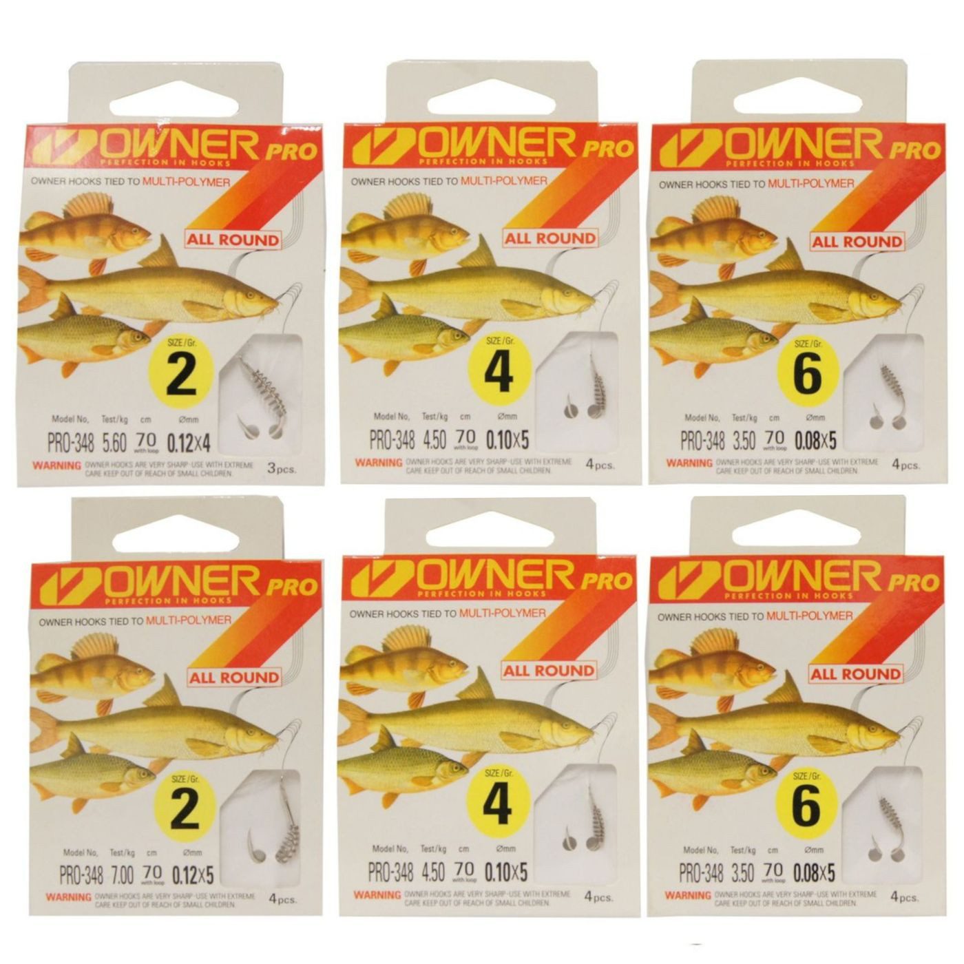Owner Hooks Forellenhaken 6 Pakete Owner Allroundhaken mit Teigspirale gebunden 70cm