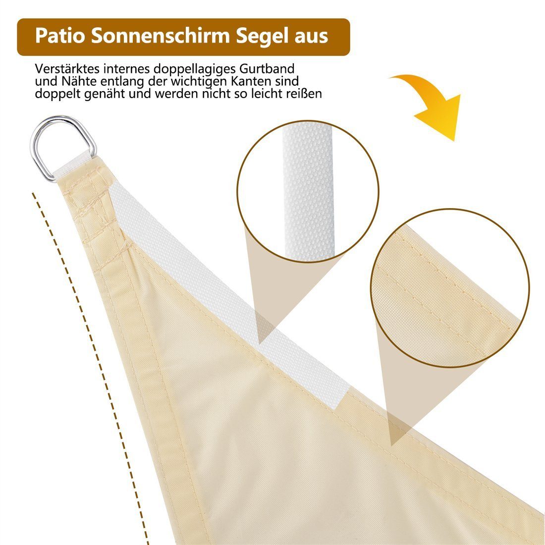 Polyester PES Sonnenschutz Beige Sonnensegel 100% Sonnensegel 2x2m Windschutz YOOdy~