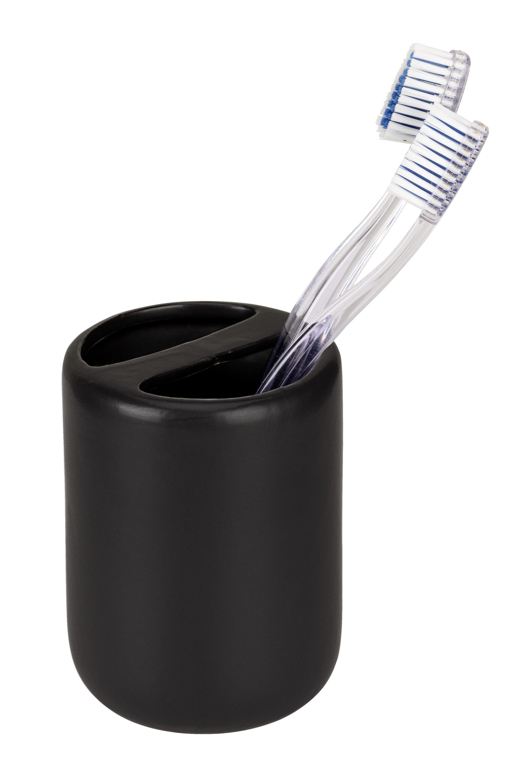 WENKO Zahnputzbecher WENKO Zahnbürstenhalter OLINDA DH 7,60x10 cm schwarz