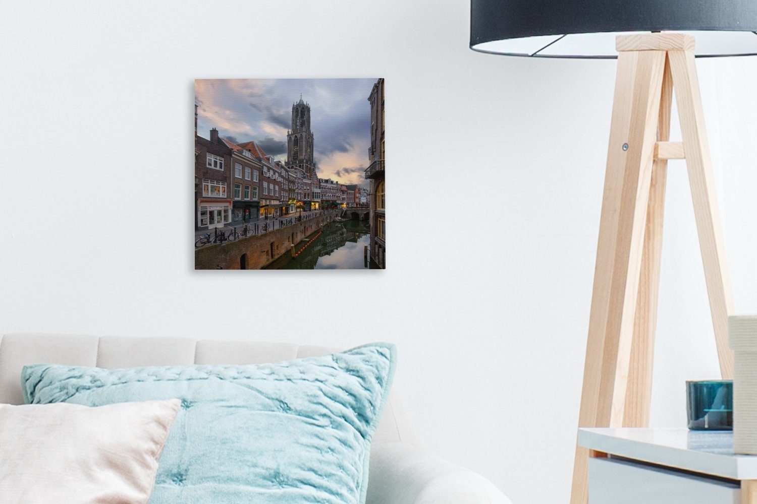 Leinwand OneMillionCanvasses® Utrecht Wohnzimmer Bilder - Schlafzimmer Luft, (1 für St), - Wasser Leinwandbild