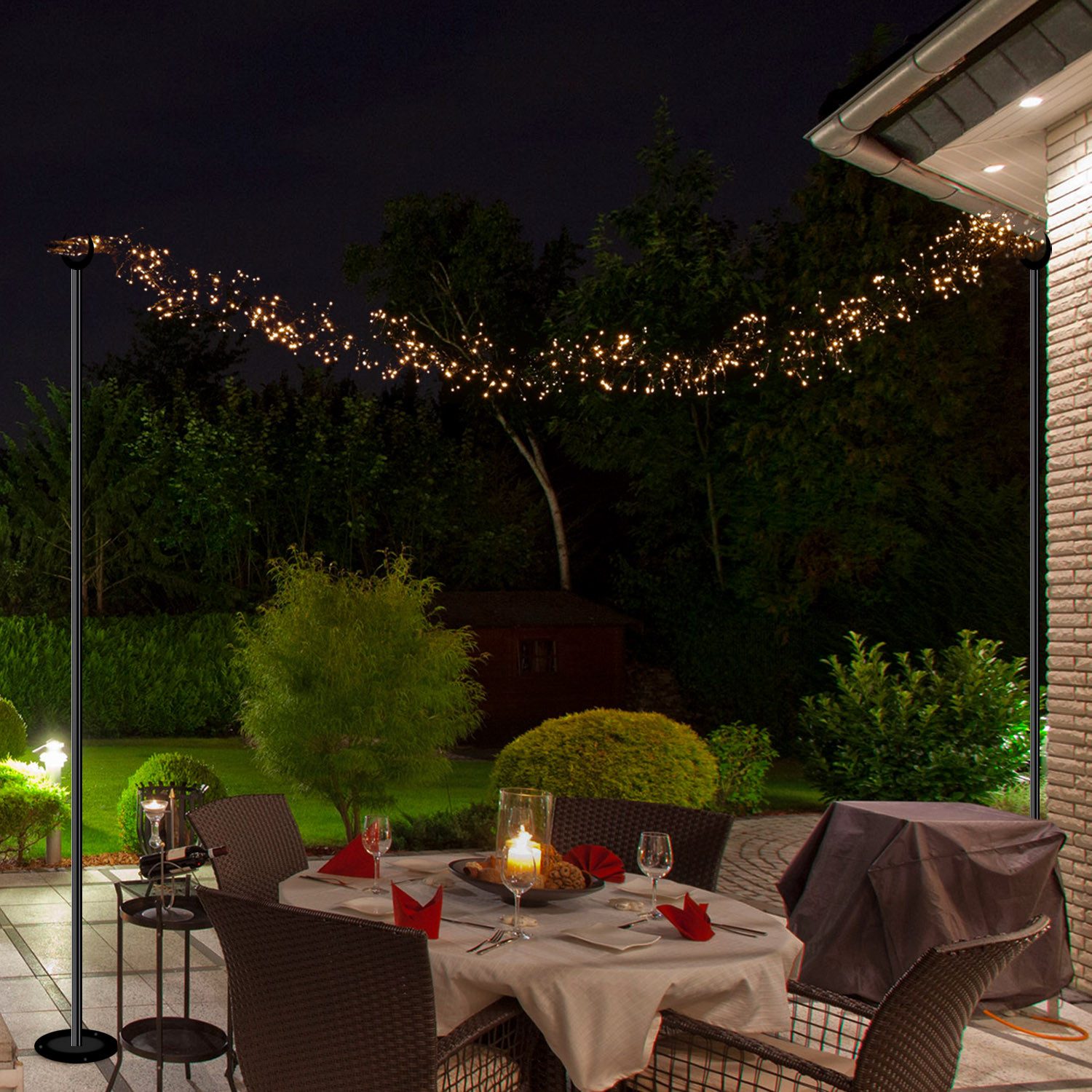 MARELIDA Lichterkette 2x Lichterkettenhalterung Lichterkettenmast Girlandenstange 2,8m – Bild 5 von 5