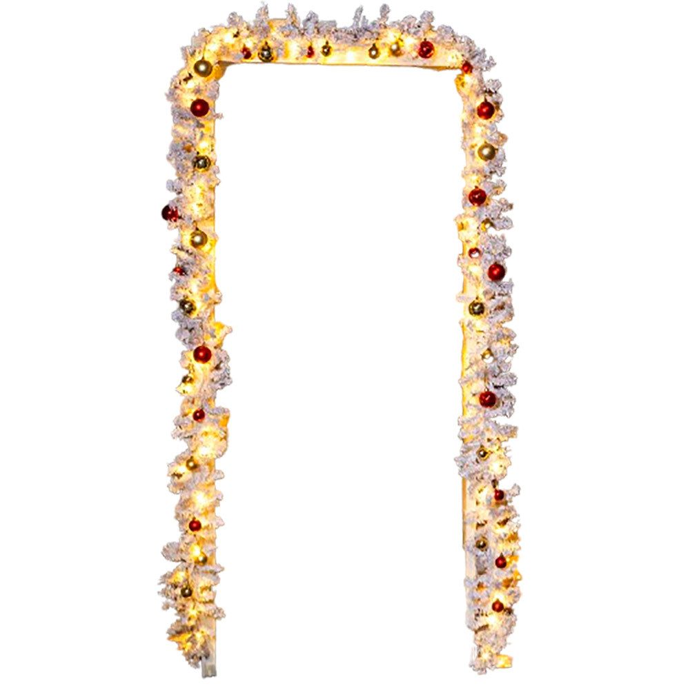 colourliving LED-Girlande Künstliche Tannengirlande mit Beleuchtung 5 Meter, mit Kugeln weiß, festliche Stimmung für Ihr Zuhause