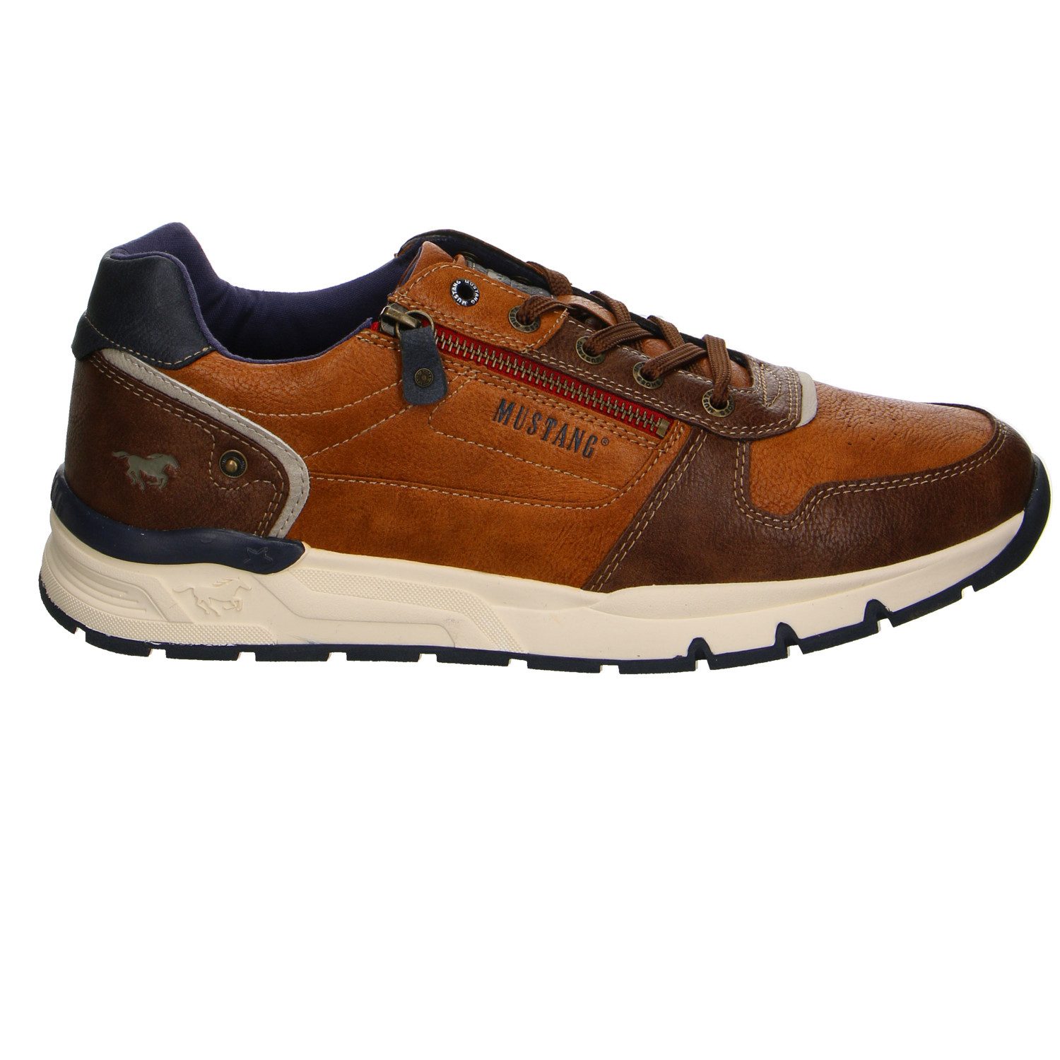 Mustang Synthetik Schnürschuhe braun Schnürschuh