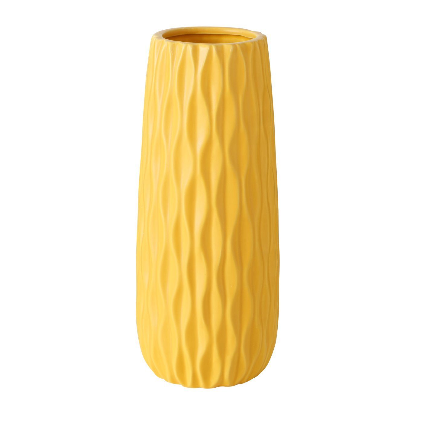 BOLTZE Tischvase 2er Set Vase Luana, gelb, Steingut, matt