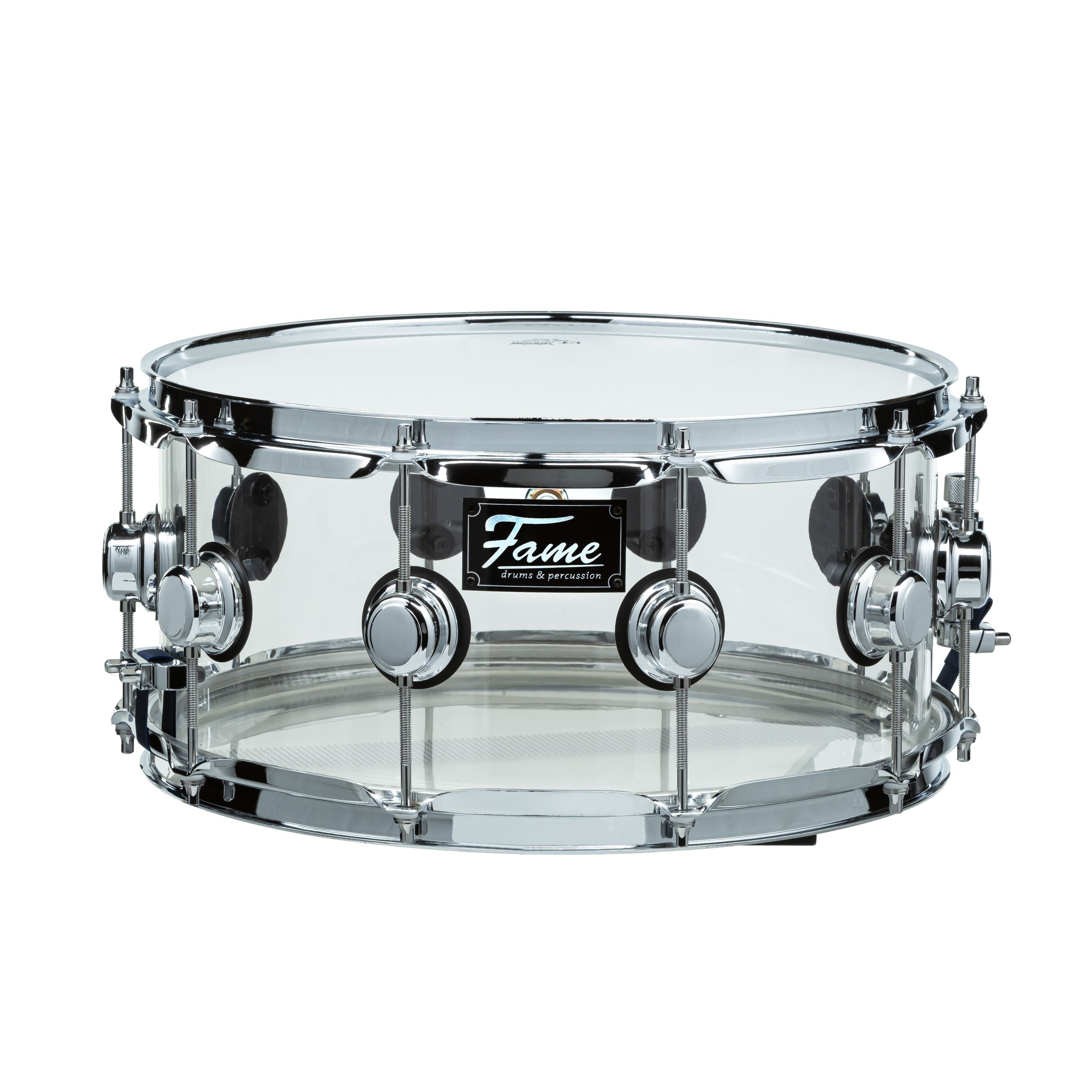FAME Snare Drum, Schlagzeuge, Snare Drums, Crystallica Snare 14"x6,5" Clear Acryl - Snare Drum